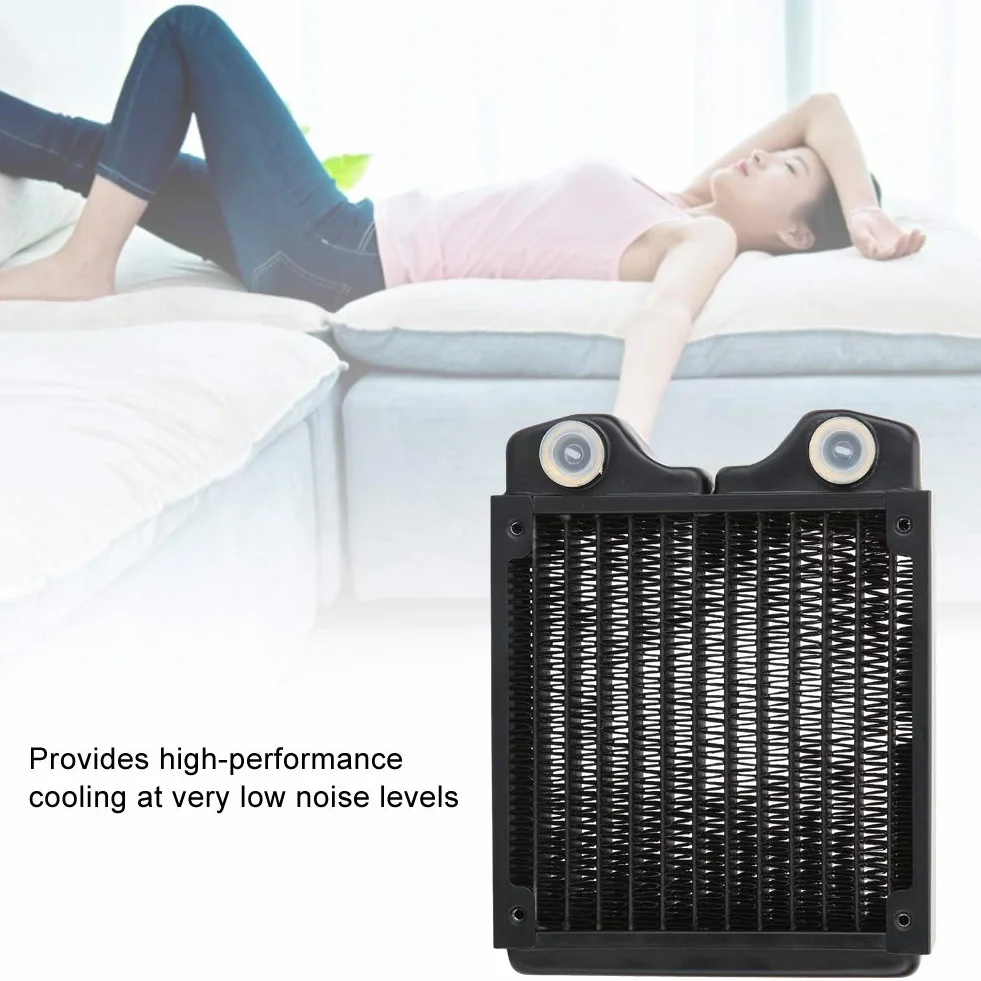 Cocoarm Gwintowana Miedziana Chłodnica Wodna Radiator 12 Rur G1 4-portowy Malowany Proszkowo 120 Mm 240 Mm 360 do Komputera PC Beauty Instrument Drukarka 3D Chłodzenie LED (120mm)
