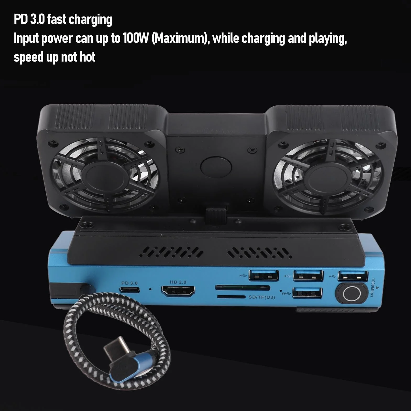 Fabater Stacja Dokująca 9 w 1 do Steam Deck Szybki Koncentrator Multimedialny RGB do Konsol Gier Urządzenia Przenośne Stop Aluminium