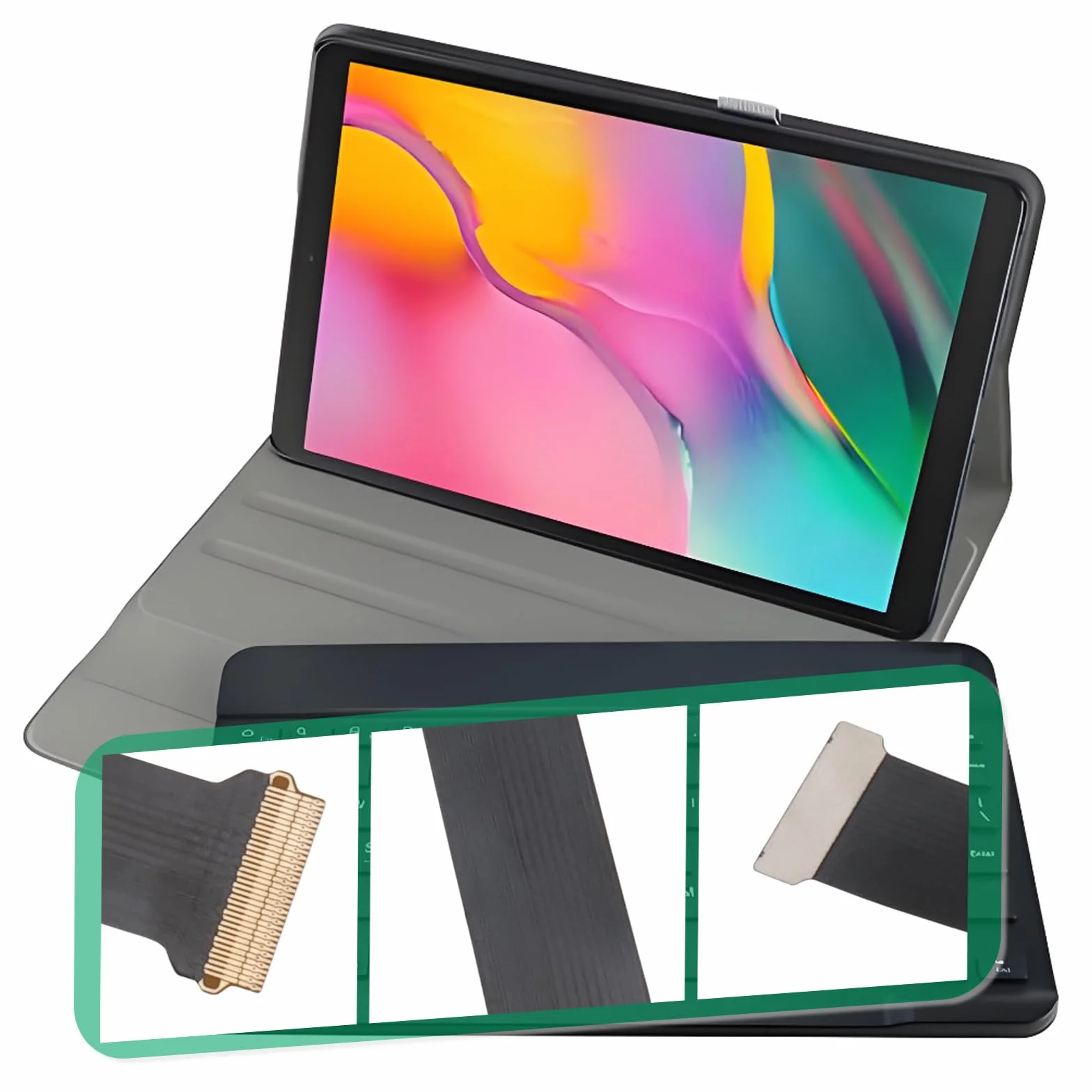 OTOTEC 2 x tablet LCD elastyczny kabel do tabletu wewnętrzny kabel taśmowy wyświetlacz LCD elastyczny kabel kompatybilny z Samsung Galaxy Tab A 10.1 2019 SM-T510 SM-T515 tablet