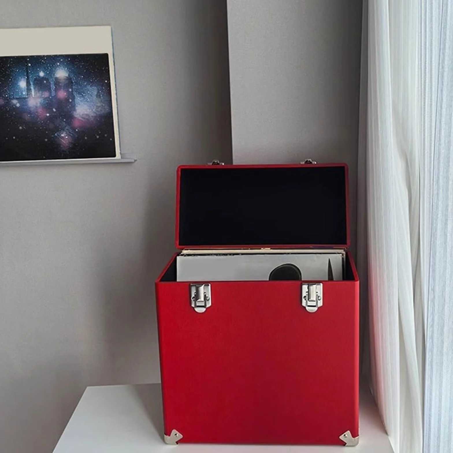 Stojak na płyty Przenośne drewniane etui do przechowywania płyt winylowych, wielofunkcyjne, skórzane pudełko na albumy CD przechowywania