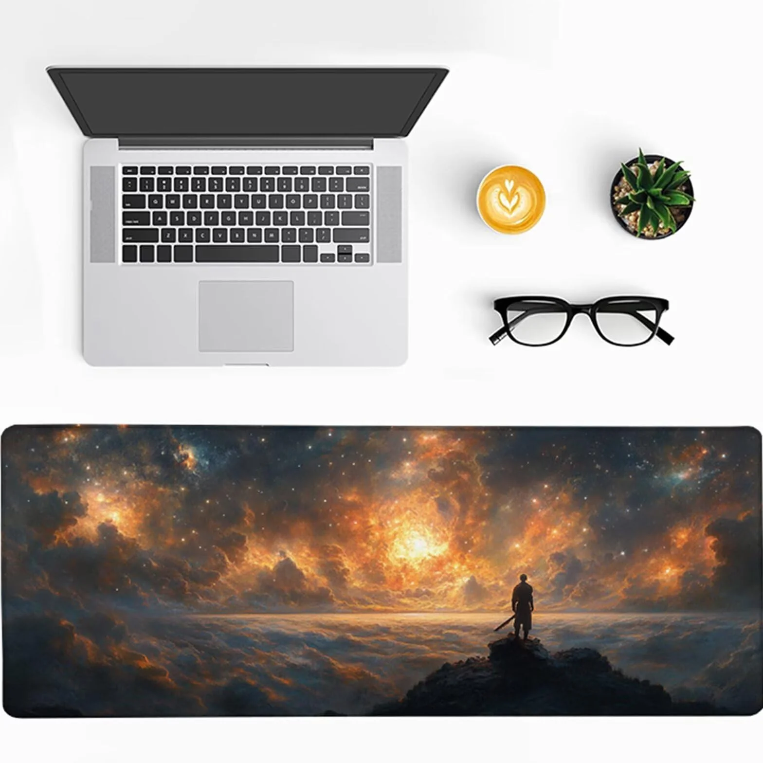 Podkładka pod mysz gwiaździste niebo, nocny widok do gier podkładka pod mysz XXL 1200 x 600 x 3 mm, podkładka na biurko z antypoślizgową gumową podstawą, akcesoria komputerowe, podkładka pod mysz ze