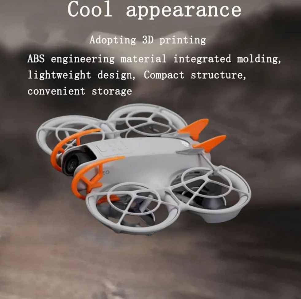 Osłona zderzaka i osłona ogona do akcesoriów DJI Neo, ultralekki materiał ABS, ochrona antykolizyjna do kamery drona DJI Neo / z tyłu, kompatybilne z osłoną gimbala, pomarańczowe