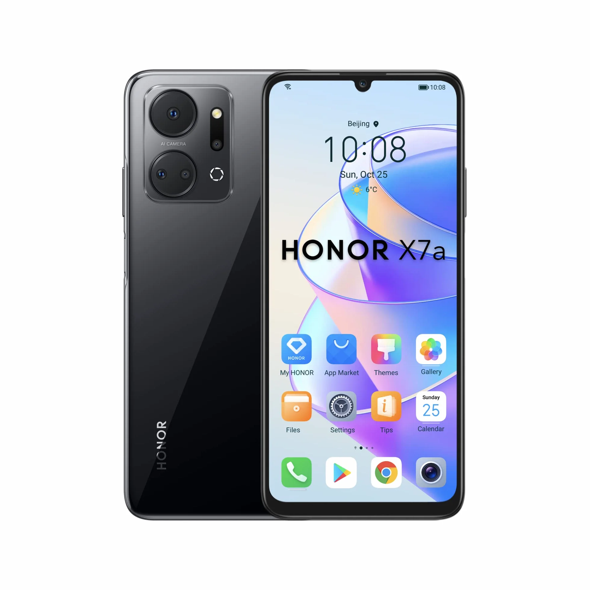 Honor X7A telefon komórkowy, odblokowany, 128 GB, możliwość rozszerzenia, wyświetlacz Fullview 6,74", 90 Hz, akumulator 5330 mAh, szybkie ładowanie 22,5 W, Quad Camera 50 MP, Android 12, NFC, Dual SIM