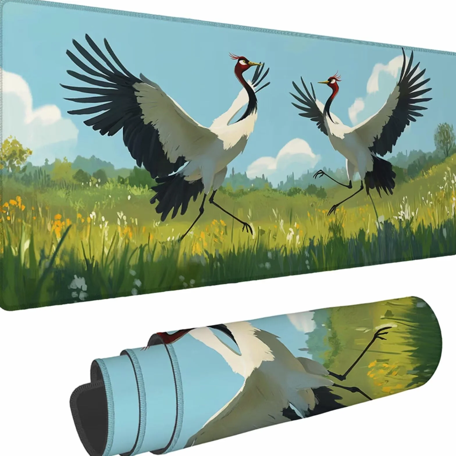 Gamingowa podkładka pod mysz 1200 x 600 x 3 mm, XXL, wodoszczelna, odporna na ścieranie, z przyszytymi krawędziami, niebieska, podkładka na biurko, poprawia prędkość i precyzję do komputera, laptopa