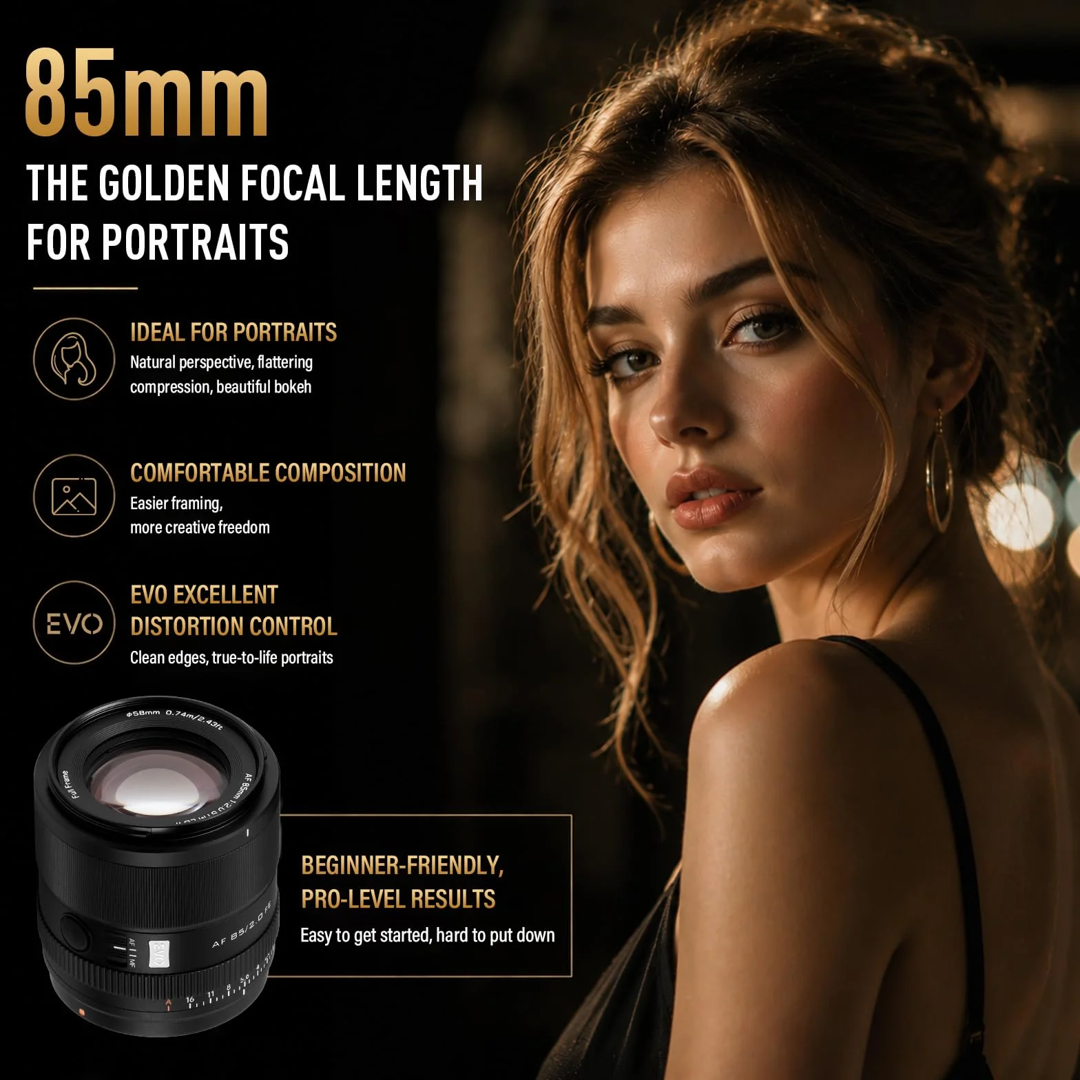 VILTROX 85 mm F2.0 EVO Full Frame obiektyw do aparatu Sony E Mount Camera Lenses z dużą przysłoną autofokus do Sony A5000 A6700 FX3 A1 A7C ZV-E10II FX30 A93 A7CII ZVE1 A7RV