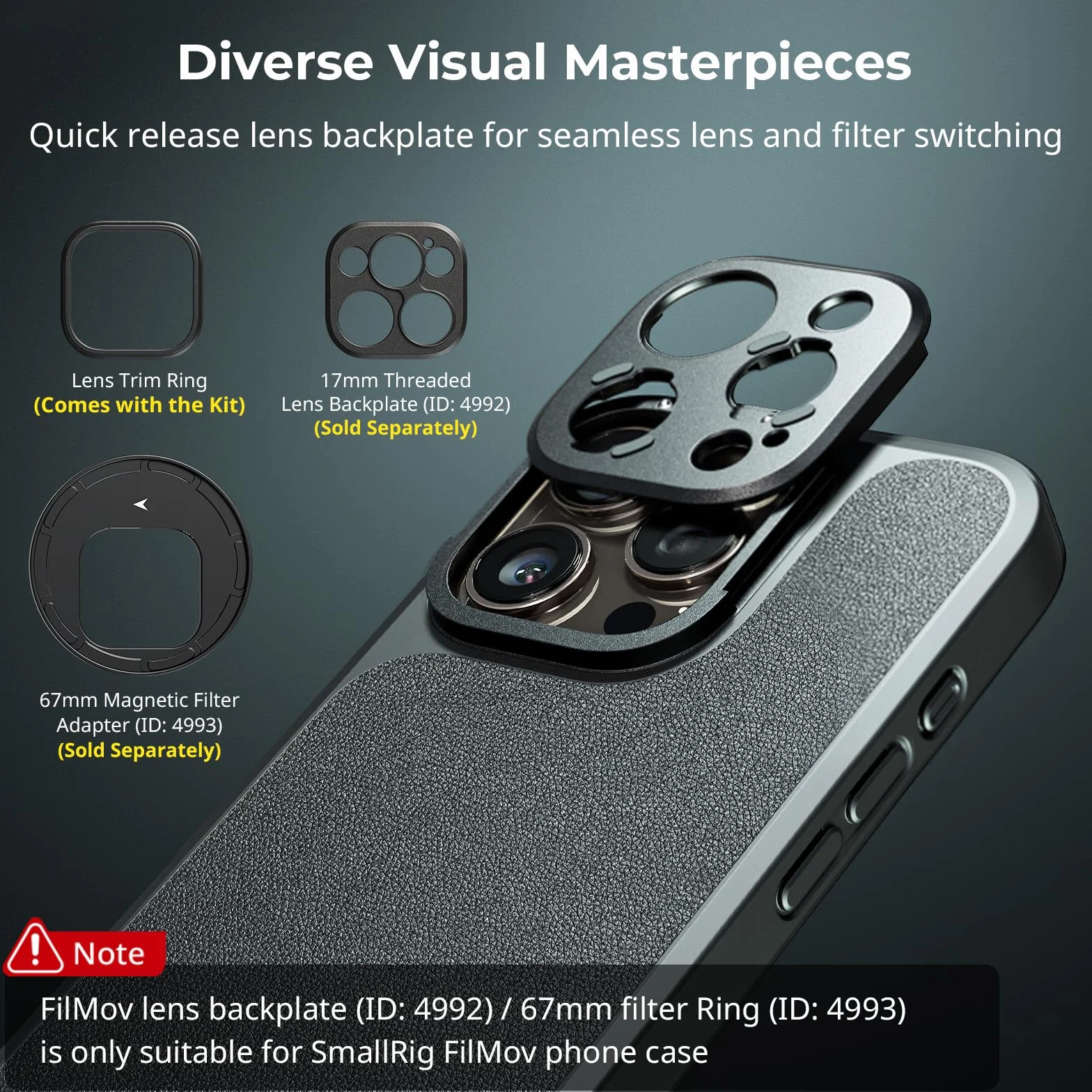 SMALLRIG Mobile Video Cage dla iPhone'a 16 Pro Max, Phone Cage z etui na telefon z tylną płytą obiektywu z mocowaniem T, obsługa MagSafe, zestaw wideo z szybkim zwalnianiem do nagrywania - 4827