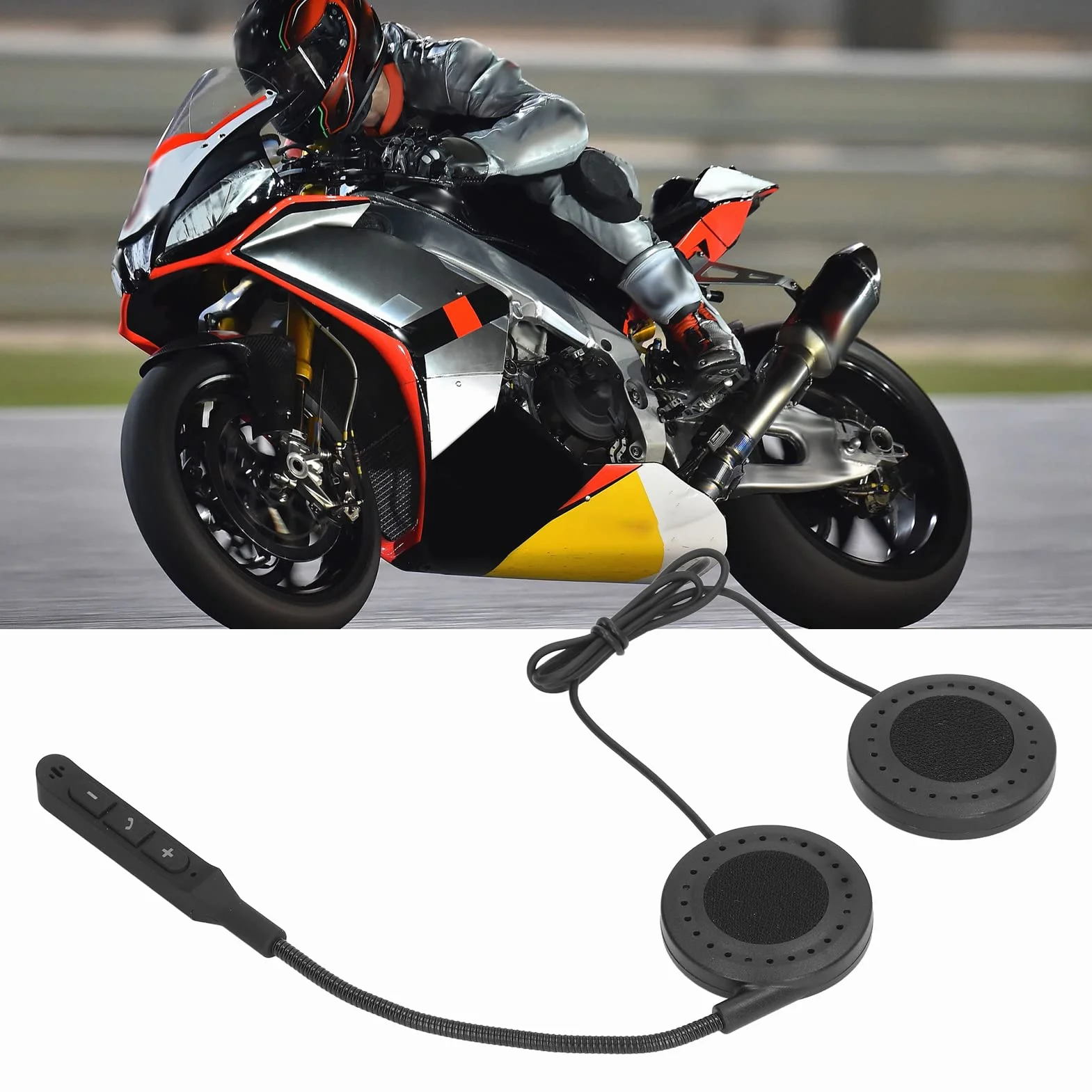 Zestaw Słuchawkowy Bluetooth do Kasku Motocyklowego, Wodoodporny Zestaw Głośnomówiący Muzyka Sterowanie Połączeniami Bluetooth 5.0