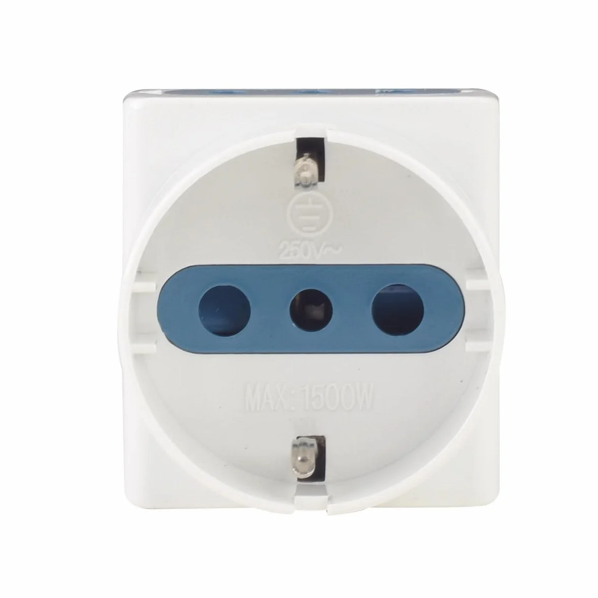 Adapter wielokrotnego gniazda podróży mała wtyczka 10A z 2 gniazdami 10A 2P+T i 1 gniazdo uniwersalne 10A/16A (25pcs, biały)