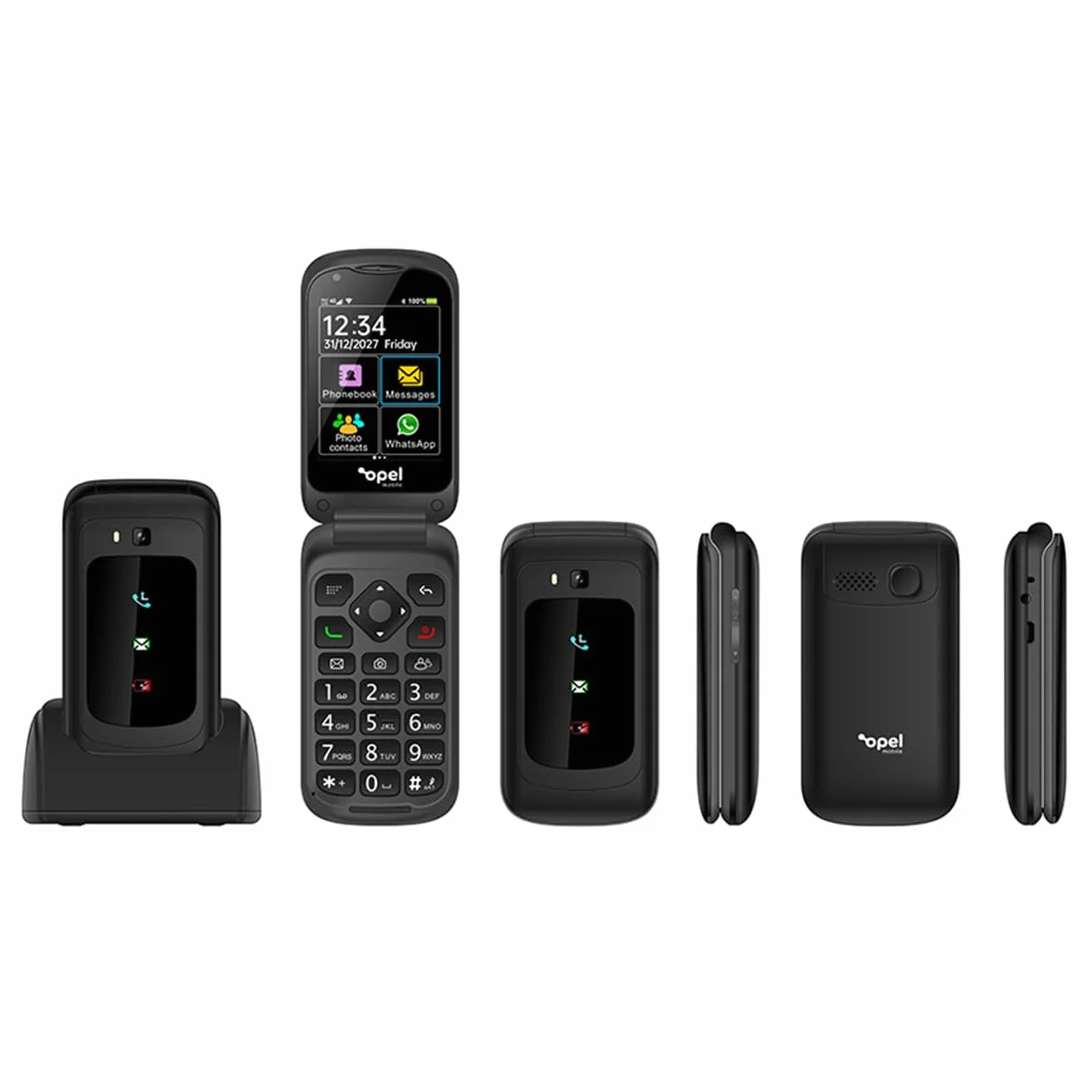 TouchFlip – telefon z ekranem dotykowym 2,8" i przyciskiem SOS, kompatybilny z aparatami słuchowymi, WhatsApp