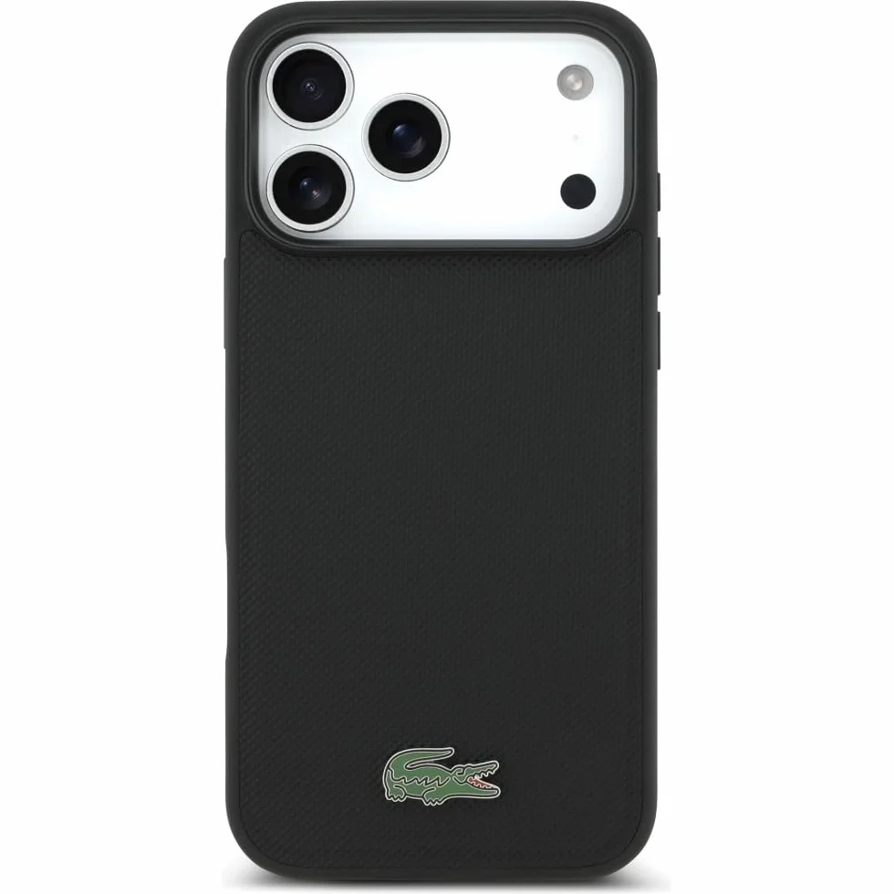 CG MOBILE Lacoste etui + zestaw portfela Iconic Petit Pique kompatybilne z MagSafe do iPhone 17 Pro Max (czarne)