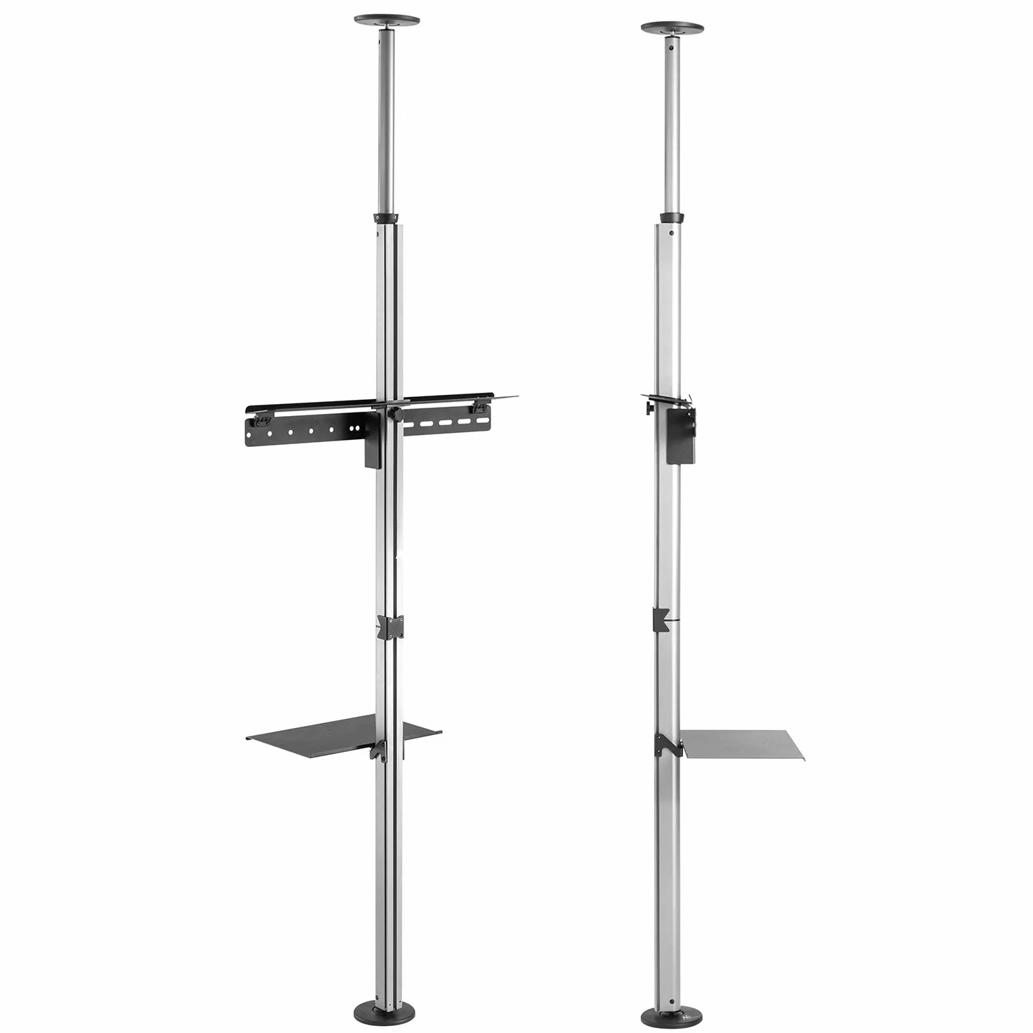 Maclean MC-791N Uchwyt do telewizora z półką do montażu na suficie, teleskopowy uchwyt podłogowy OLED QLED LCD Telewizor plazmowy LED 37-70 cali VESA 600x400 do 30kg