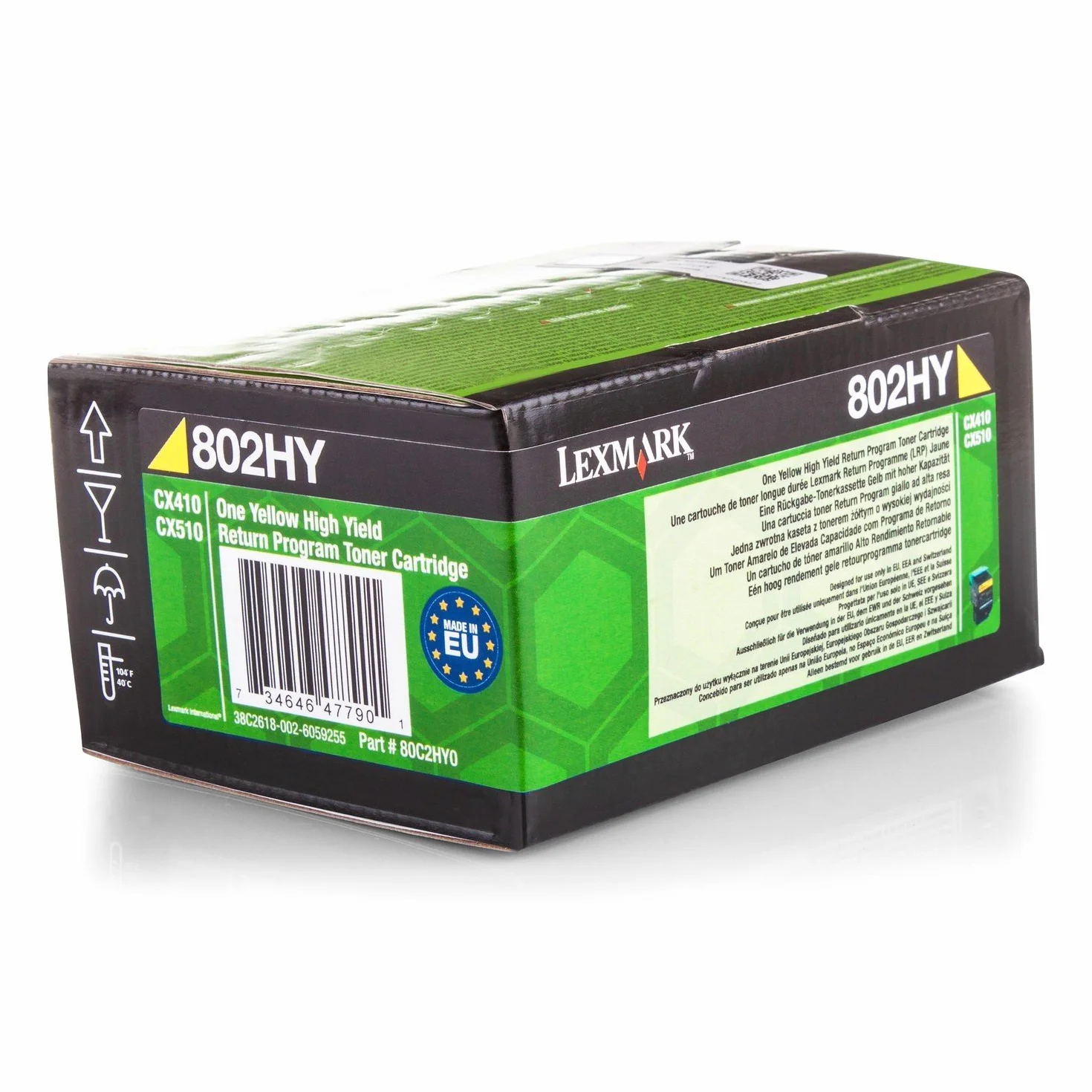 Oryginalny tusz do drukarki Lexmark 80C2HY0 / NO802HY, do CX 410 de Premium kartridż do drukarki, żółty, 3000 stron