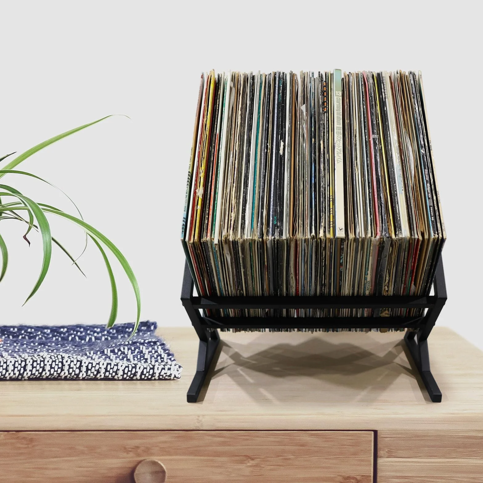 Stojak do przechowywania płyt CD CD Display Frame Magazine Placement Rack For Arrangement Metal Desktop Creative Bookshelf Record Storage Rack Stojak na płyty(Mały)