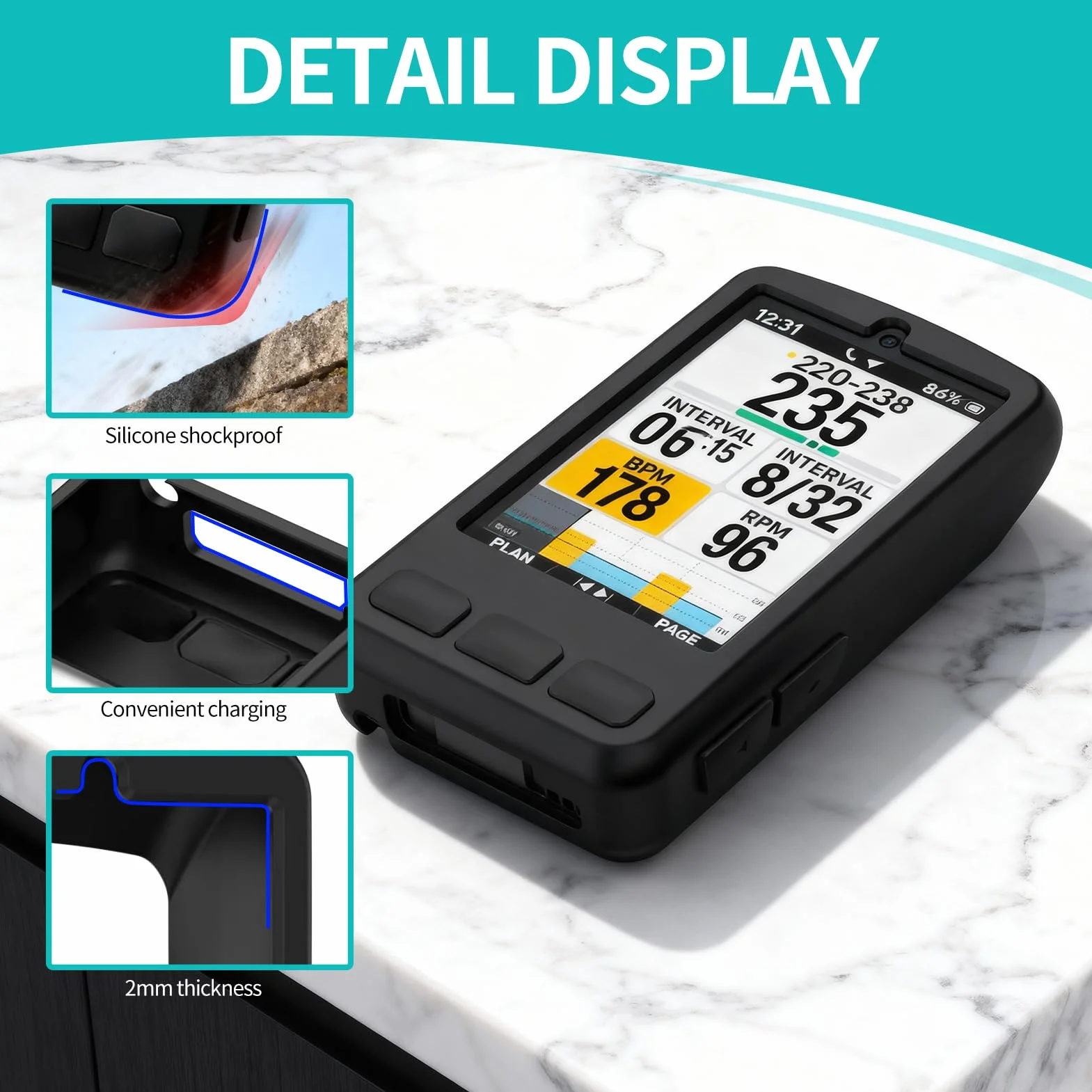 Wahoo ELEMNT ROAM 3 ROAM V3 silikonowe etui ochronne odporne na uderzenia czarne