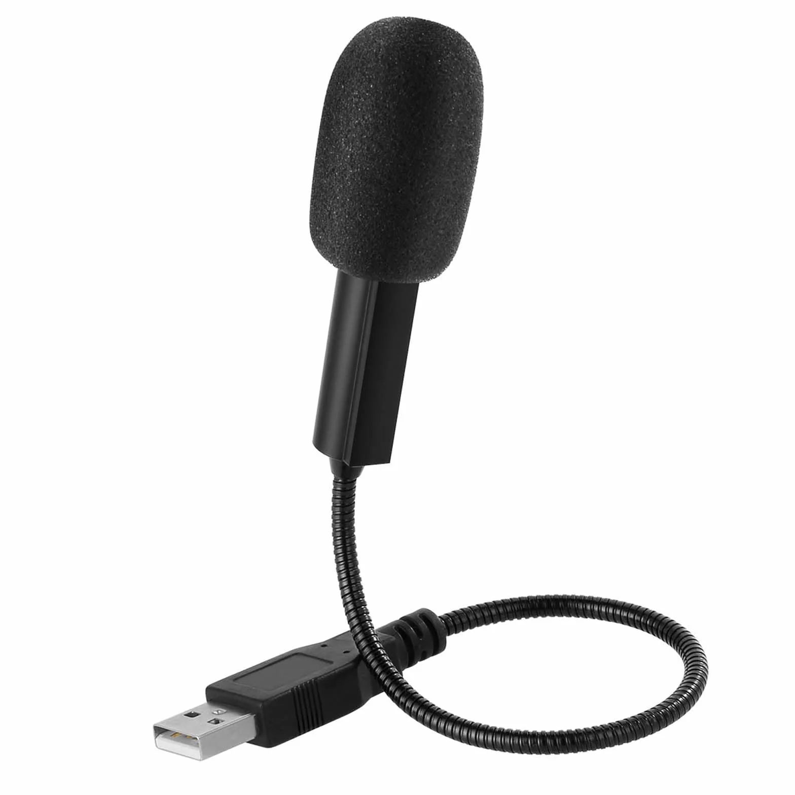 Mikrofon USB do laptopa PC, wielokierunkowy mikrofon pojemnościowy z elastyczną regulacją w zakresie 360° do nagrywania, czatu online, gier, YouTube, podcastów, Plug & Play