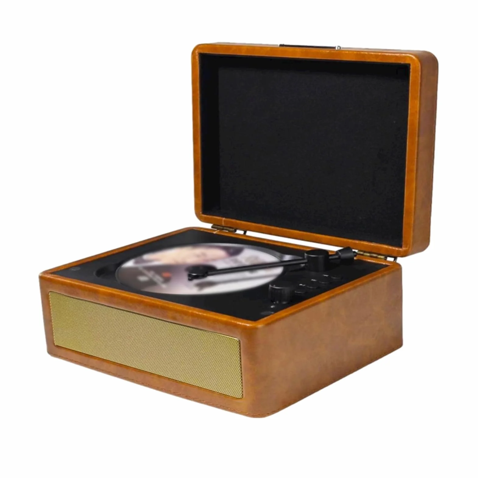 Odtwarzacz CD, Odtwarzacz Retro CD Odtwarzacz Vintage CD Odtwarzanie Z Dysku USB Z możliwością Wkładania Płyty w Kształcie Tacy dla Entuzjastów Muzyki i Kolekcjonerów (Khaki)