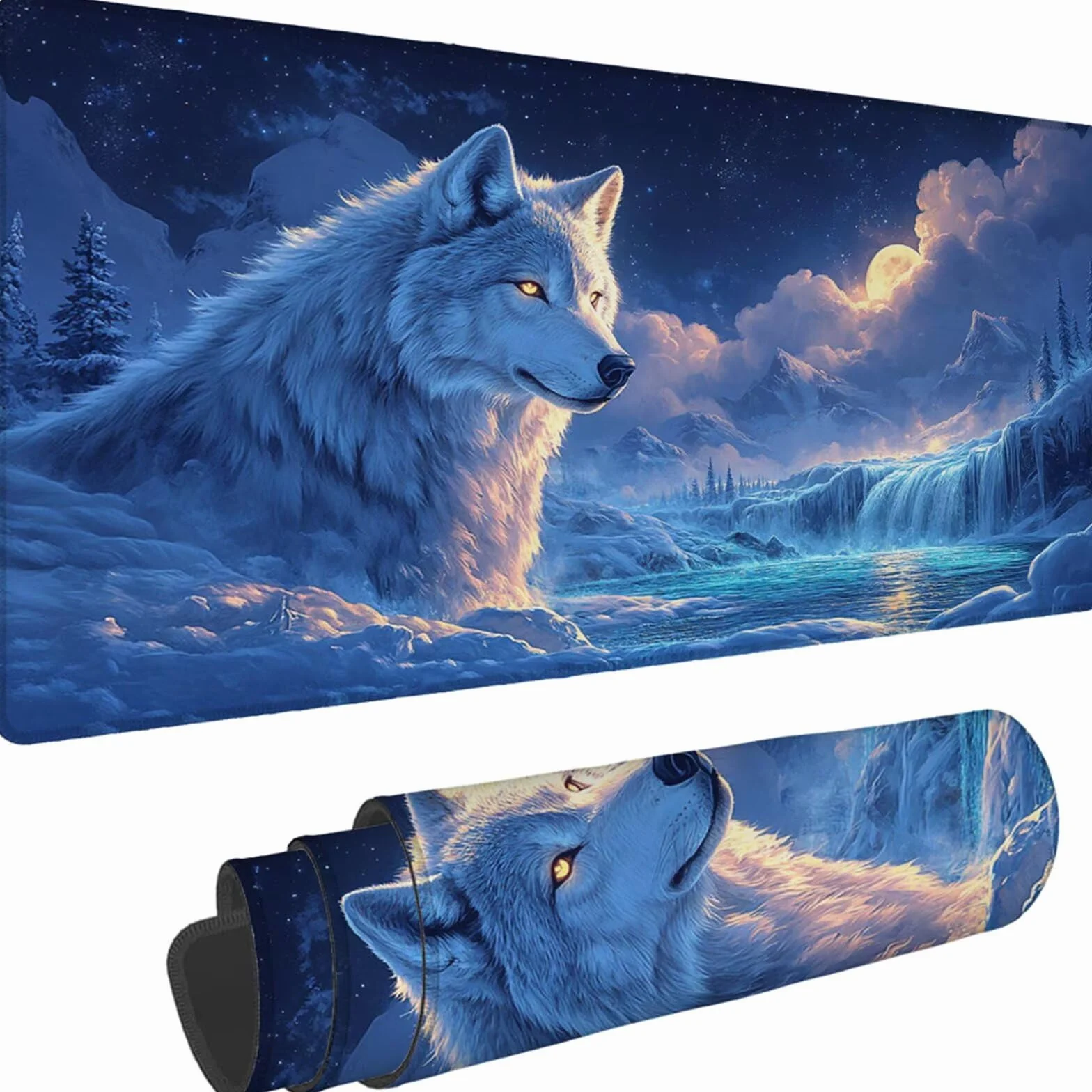 Gamingowa podkładka pod mysz 1200 x 600 x 3 mm, XXL, wodoszczelna, odporna na ścieranie, z przyszytymi krawędziami, niebieska, podkładka na biurko, poprawia prędkość i precyzję, do komputera, laptopa