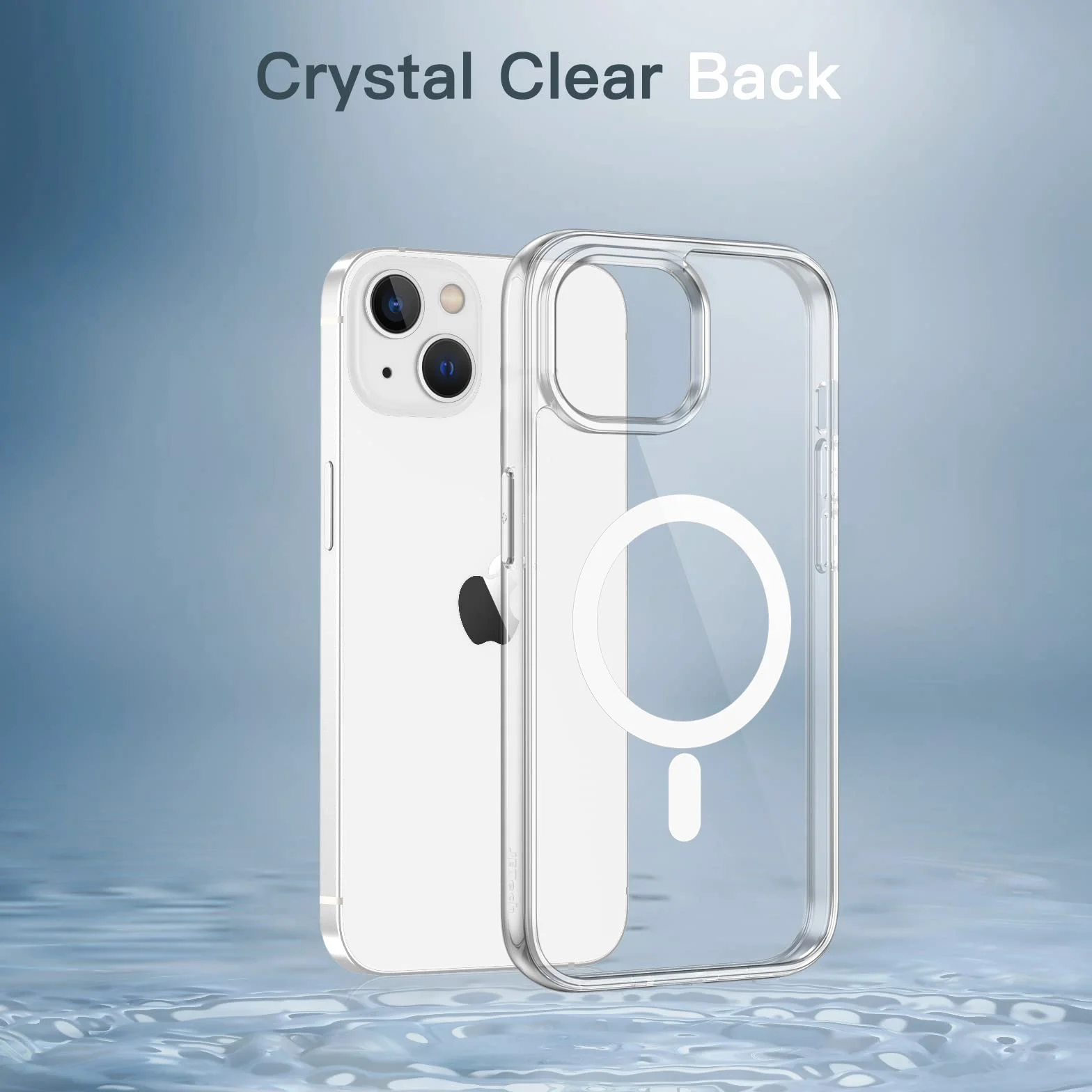 JETech Magnetyczna Etui dla iPhone 14 6,1 Cala Kompatybilny z MagSafe Bezprzewodowy Ładowanie, Odporny Wstrząsy Phone Bumper Case, Przezroczysty Tył, Odporny na Zarysowania (Przezroczyste)