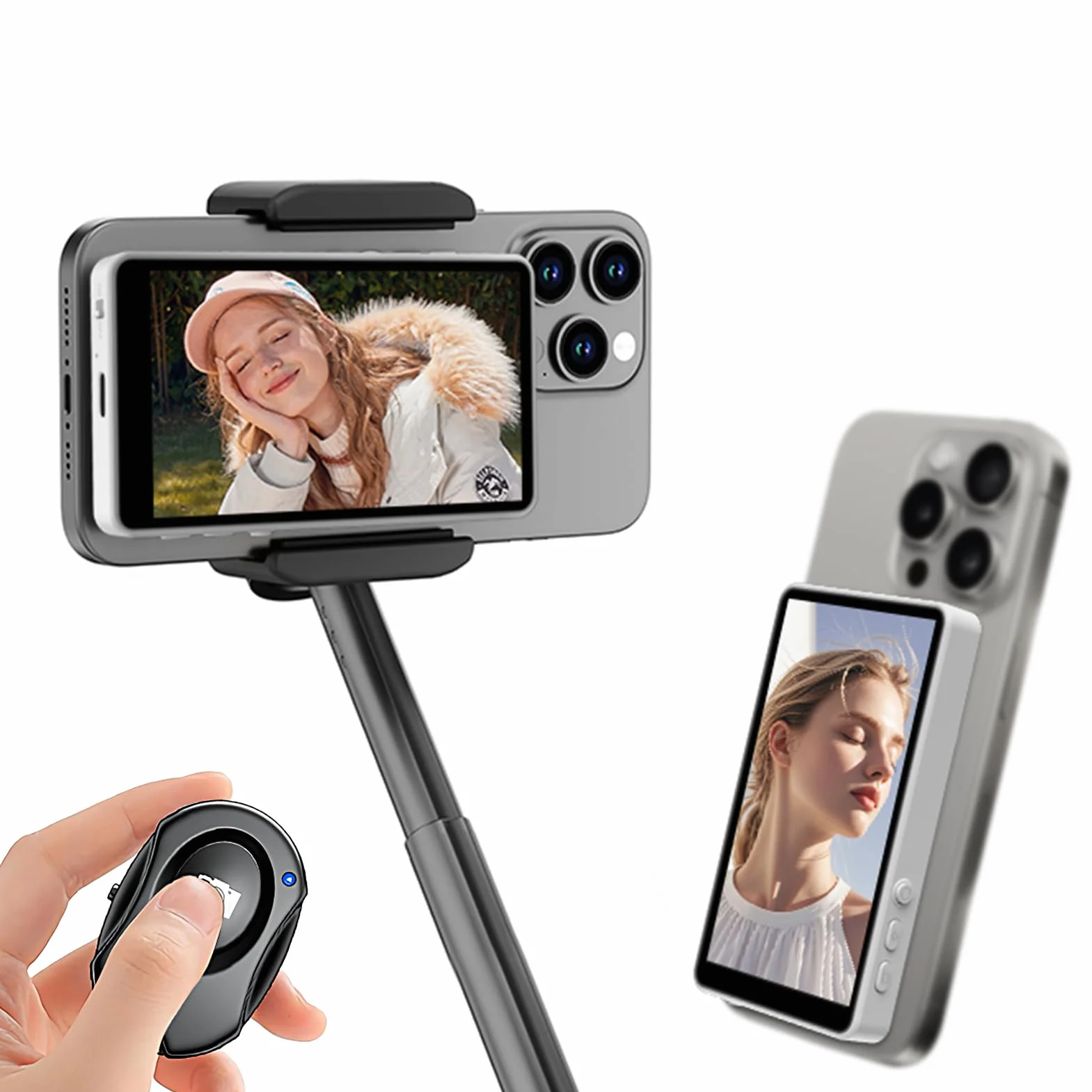 Monitor do Selfie Monitor Selfie Z Tyłu Aparatu Do Streamingu Na Żywo | Przenośne Akcesoria do Smartfonów do Nagrywania Wideo, Robienia Zdjęć, Streamingu na Żywo i Tworzenia Vlogów