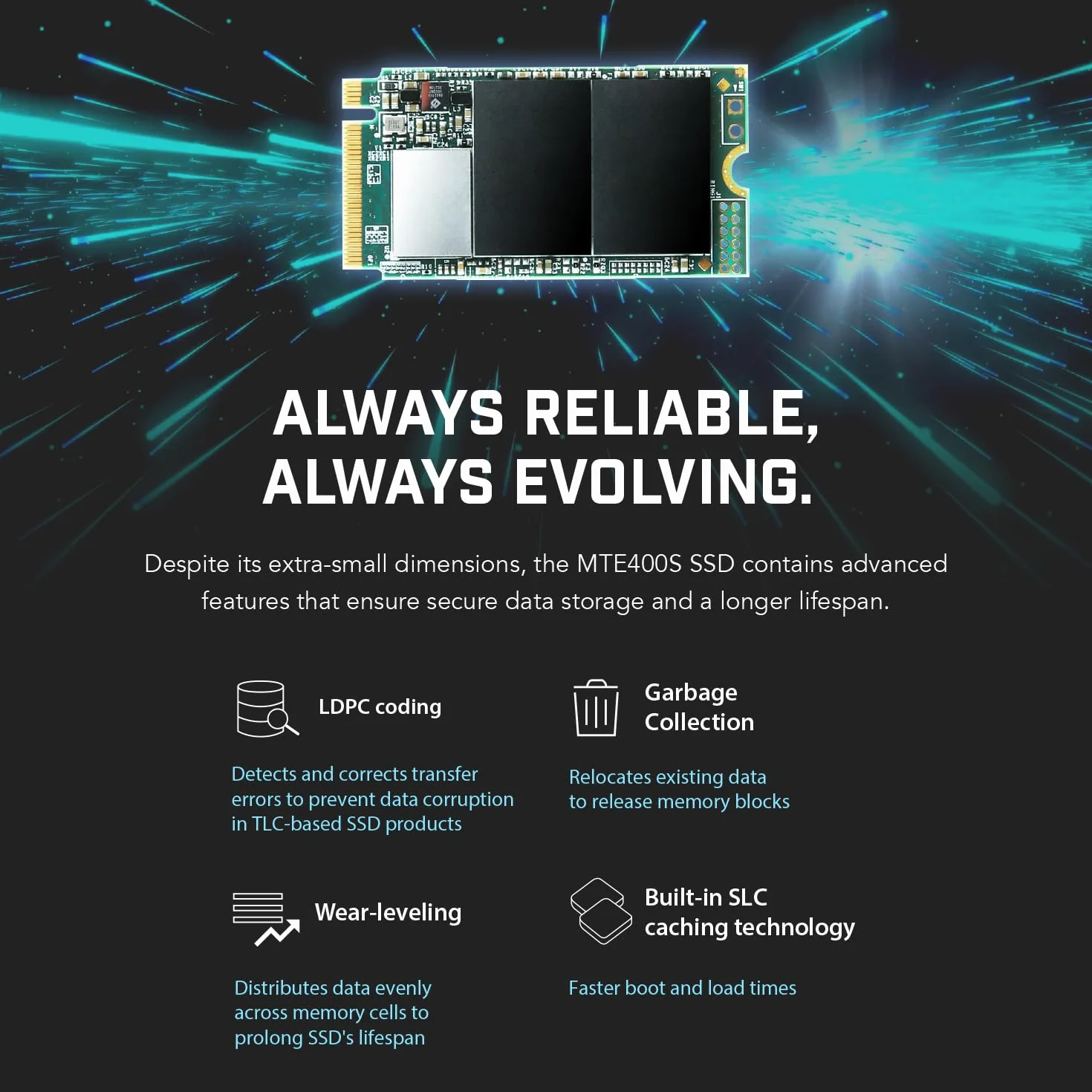 Transcend MTE400S 256 GB NVMe PCIe Gen3 x4 M.2 2242 Internal Solid State Drive (SSD) 3D TLC NAND (TS256GMTE400S)