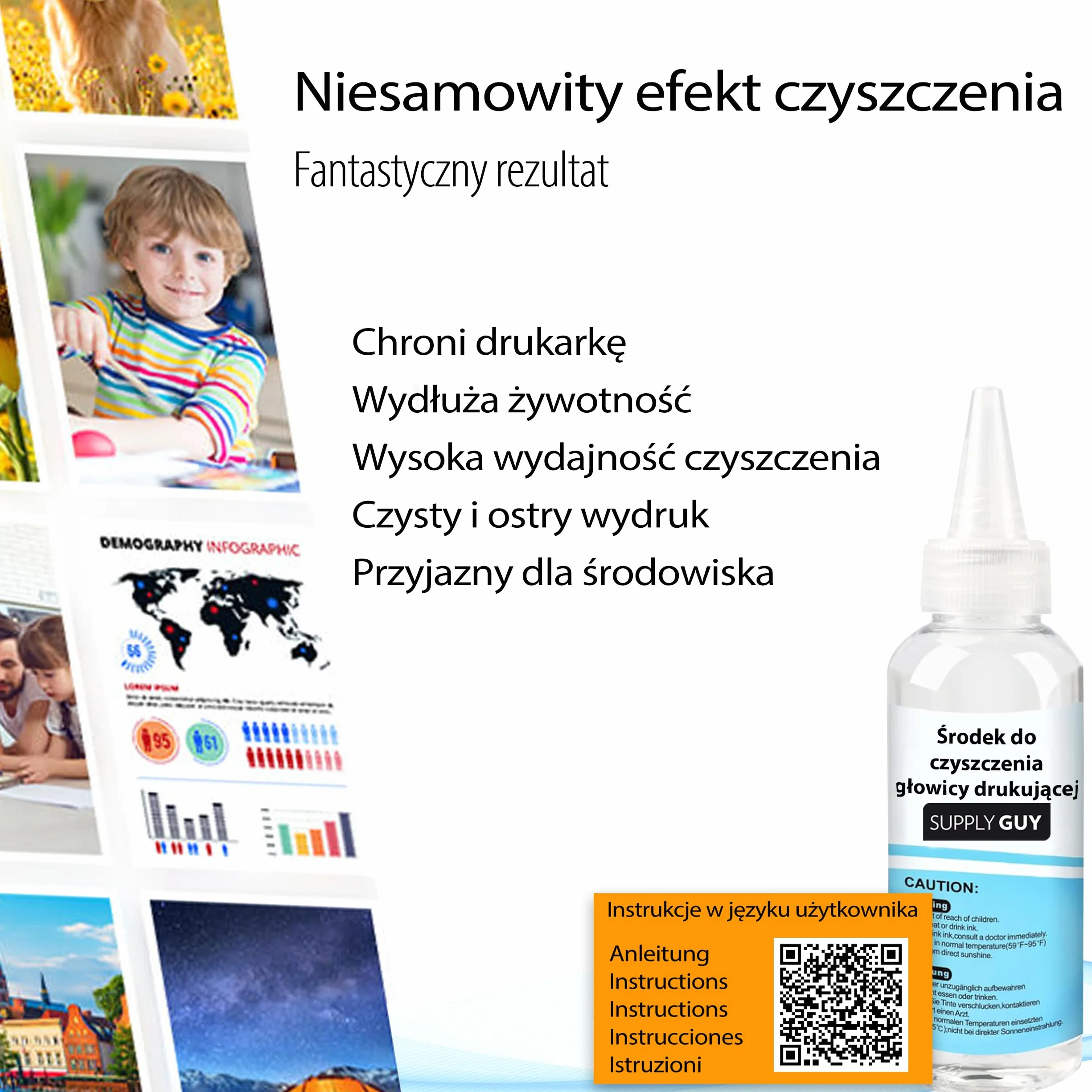 Środek do czyszczenia głowicy drukującej 100 ml do Canon Epson HP