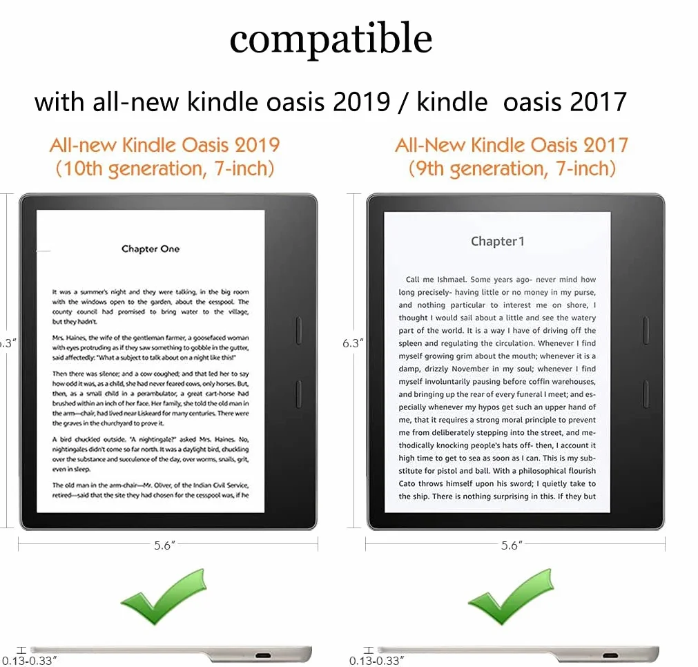 Całkowicie nowy ultralekki skórzany pokrowiec Kindle Oasis (tylko 9. i 10. generacji, modele z 2017 i 2019), jednolity kolor