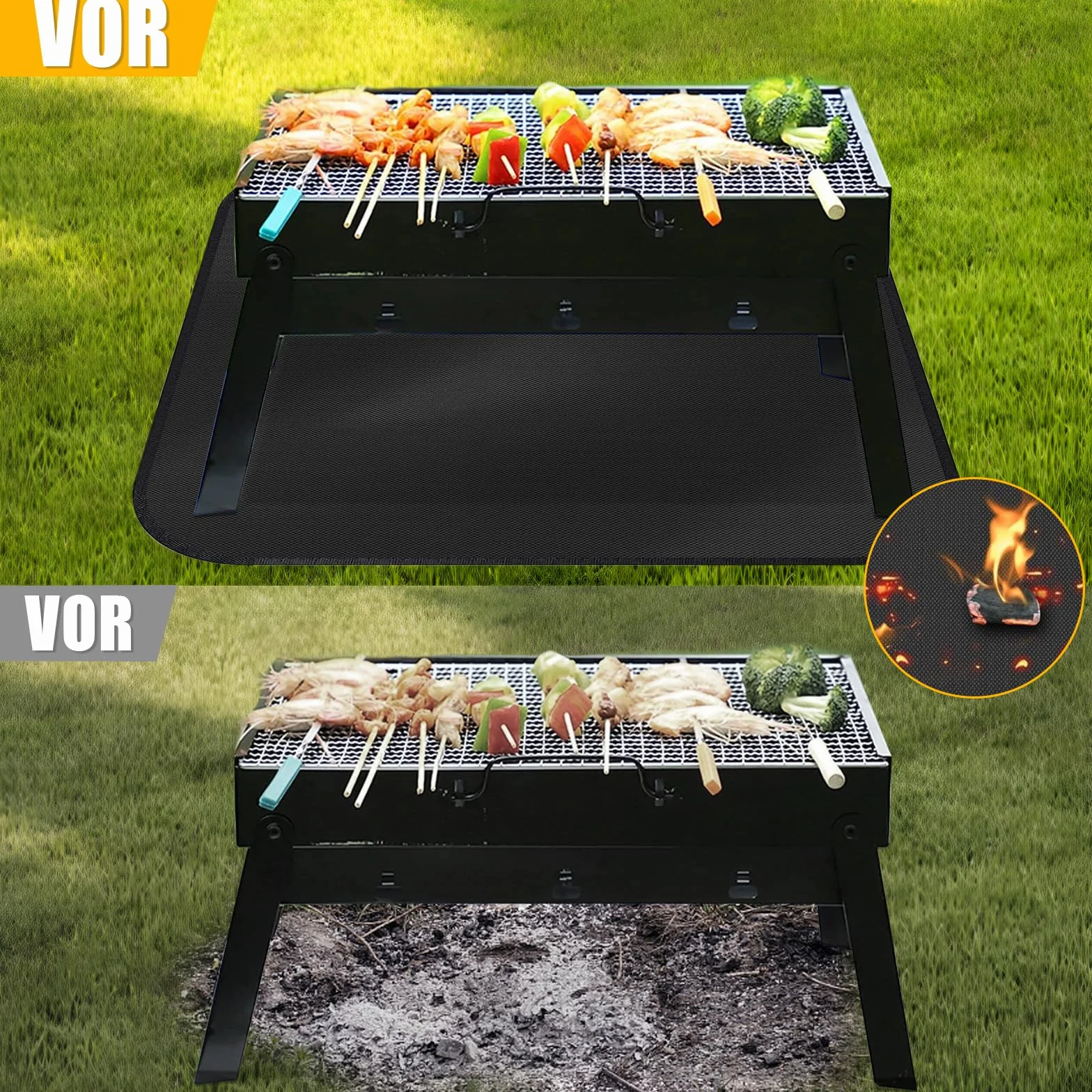 Mata ognioodporna 100x100 cm do 800°C, mata lutownicza chroniąca przed wysoką temperaturą