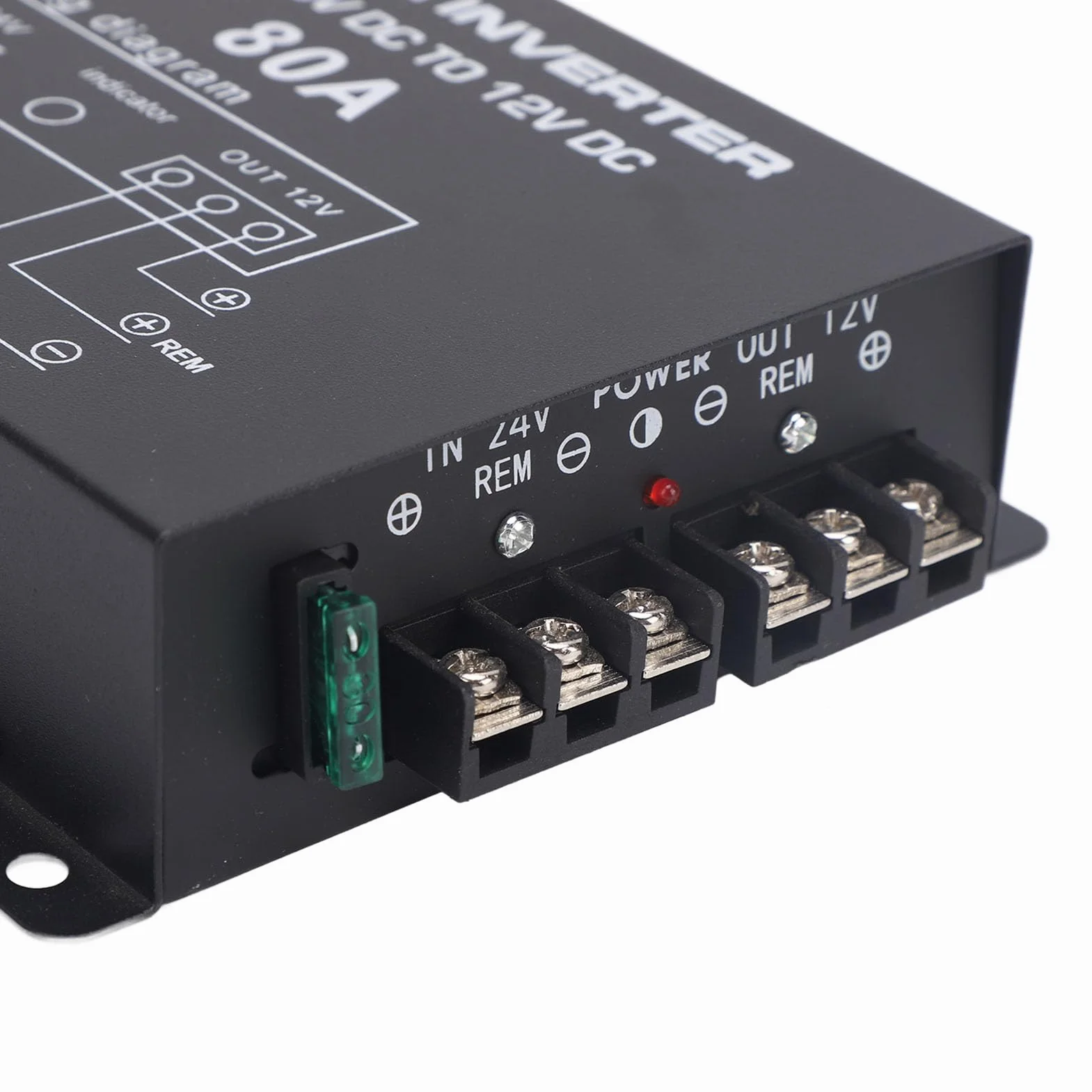 Przetwornica obniżająca napięcie DC 24 V do 12 V Przetwornica napięcia z regulacją temperatury dla samochodów ciężarowych RVS SUV Autobusy (80A)