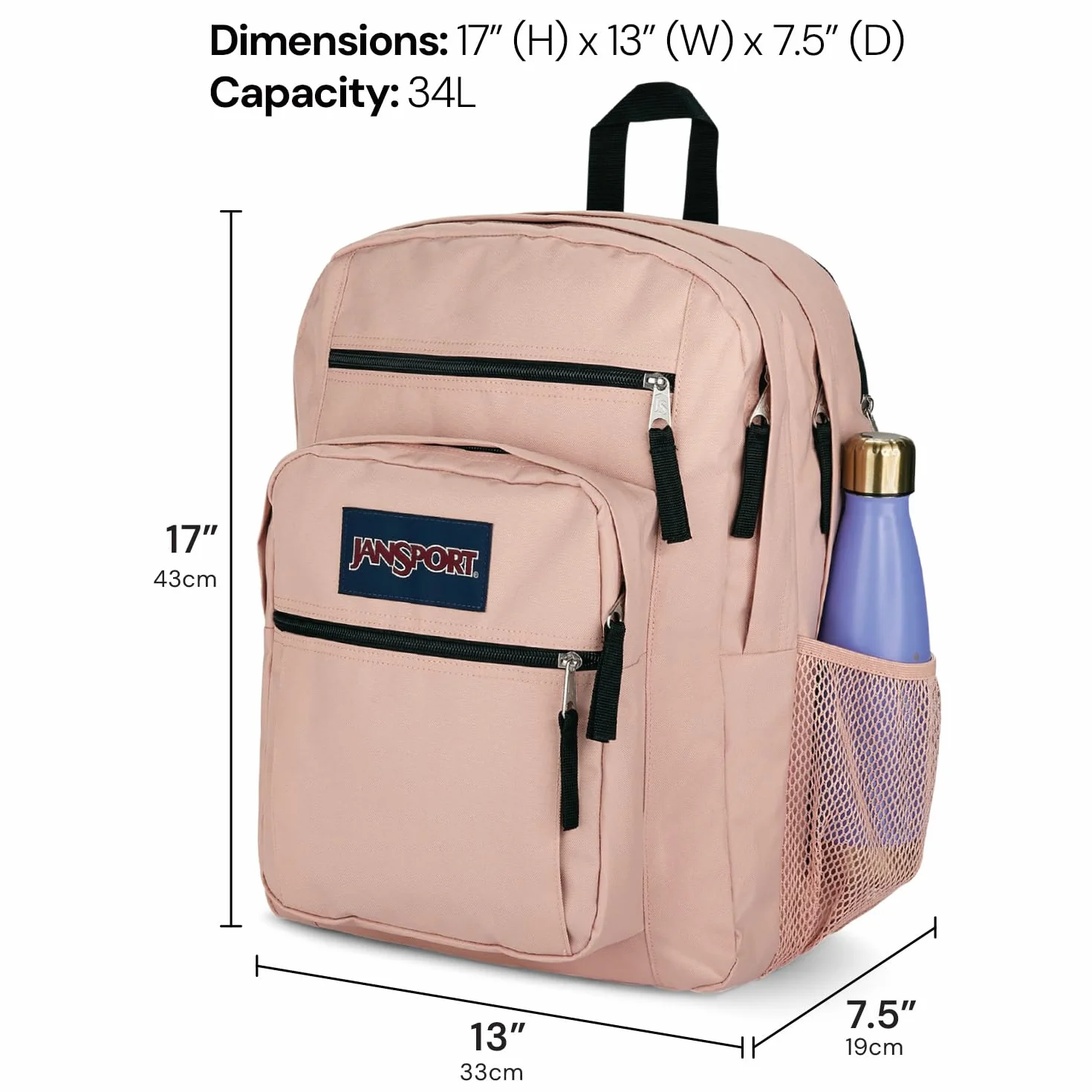 JanSport Plecak na laptopa – torba na komputer z 2 przegródkami, ergonomiczne paski na ramię, pokrowiec na laptopa 38.1 cm, uchwyt holowniczy, złe kokardki