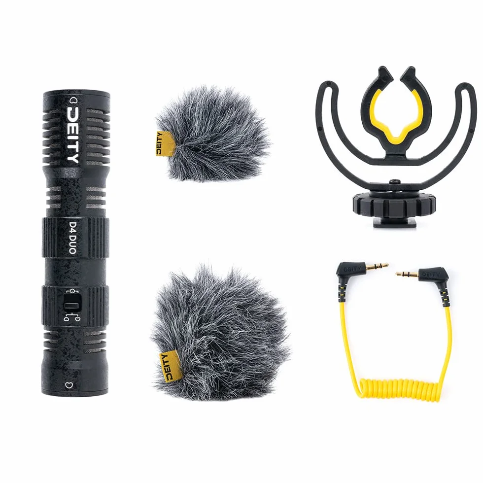 Deity V-Mic D4 Duo przenośny mikrofon do wywiadu, vlog, kompatybilny z kamerą kieszonkową, lustrzanką cyfrową, smartfonem
