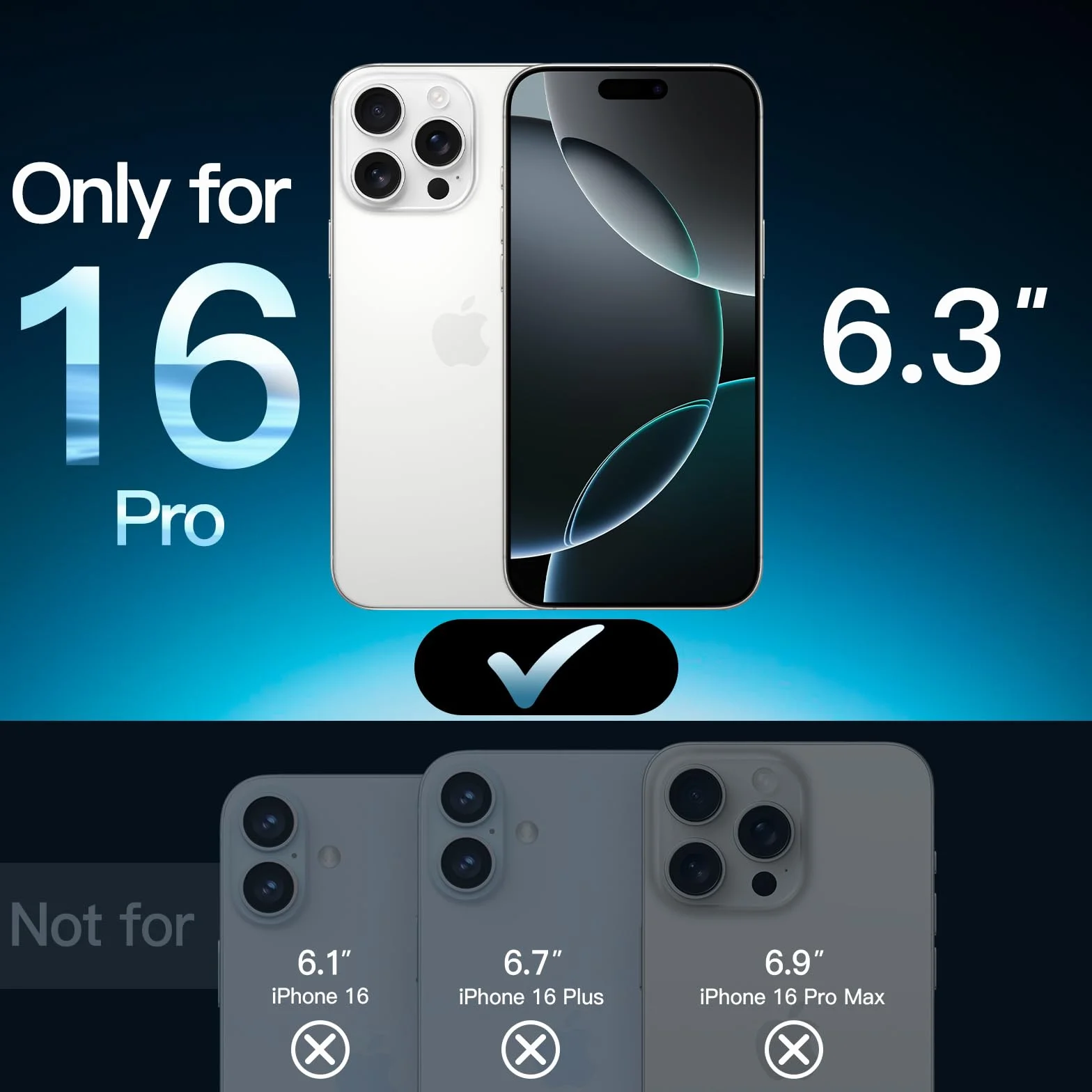 JETech Ochraniacz Ekranu do iPhone 16 Pro 6,3 Cala, Szkło Hartowane Film z Narzędzie Łatwej Instalacji, Przyjazny dla Przypadku, HD Przejaśniać, 2 Sztuki