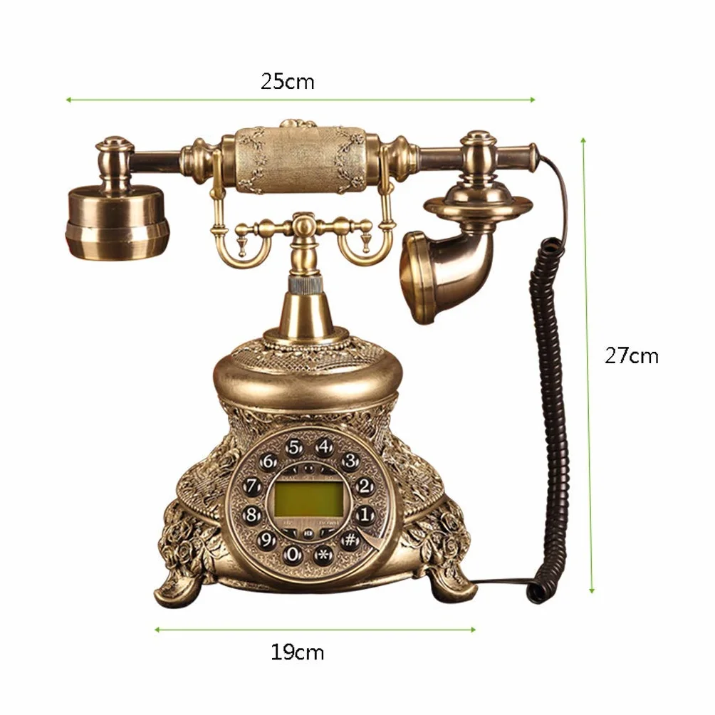 Klasyczny telefon stacjonarny w stylu retro - telefony z przyciskami i tarczami obrotowymi - telefon retro z przewodami - telefon dekoracyjny w stylu retro - telefon stacjonarny i biurowy