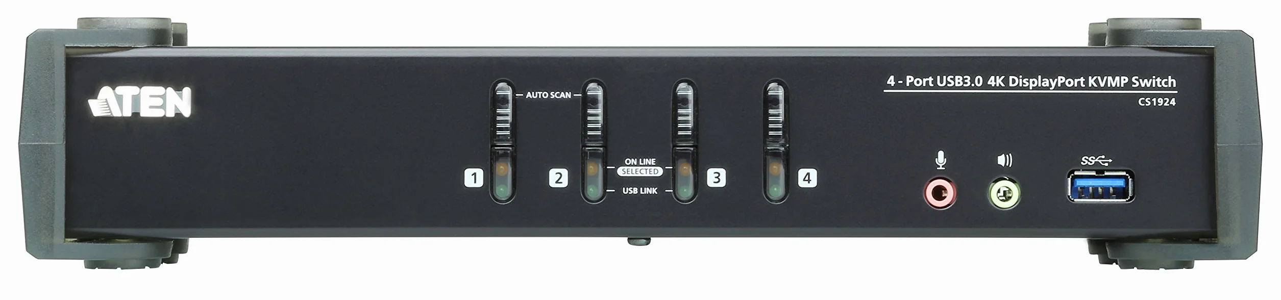 ATEN CS1924 4-portowy USB 3.0 4K DisplayPort KVM Switch czarny