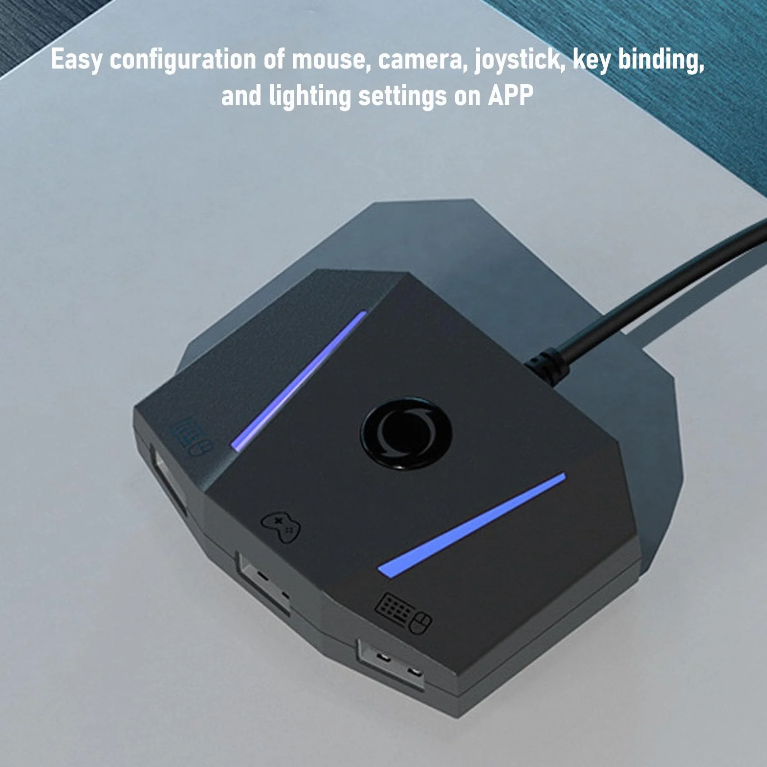 Fabater Konwerter Adaptera Klawiatury i Myszy na X/S do Przełącznika, Konwerter Myszy i Klawiatury do Konsoli Gier ze światłem RGB, Kontrola Aplikacji Adapter Gier i
