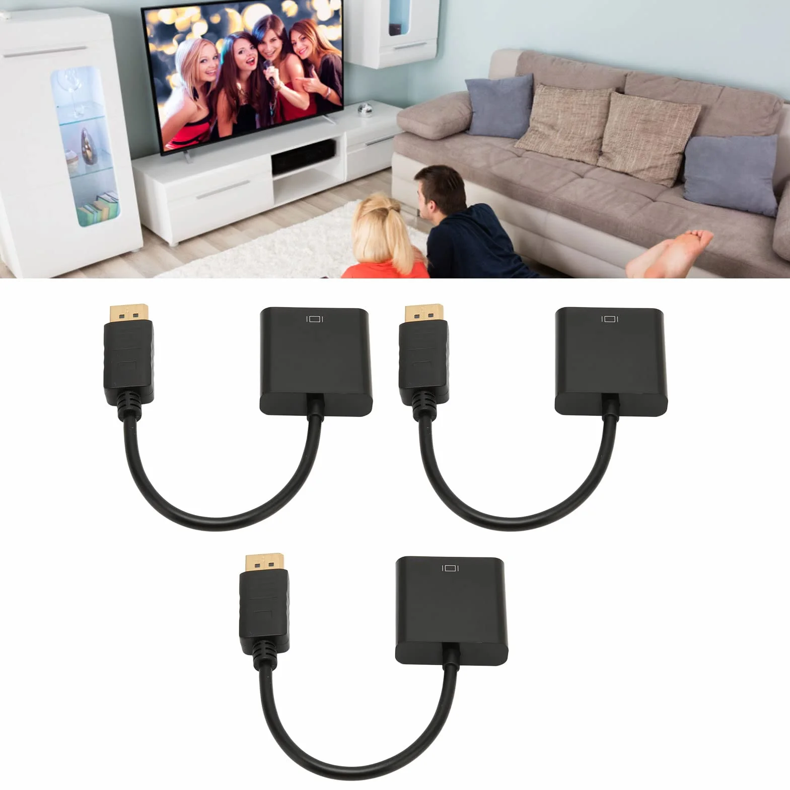 3 szt. Adapter DisplayPort na DVI 4K HD 1080P Mini DP na Kabel Adaptera DVI do Laptopa PC HDTV