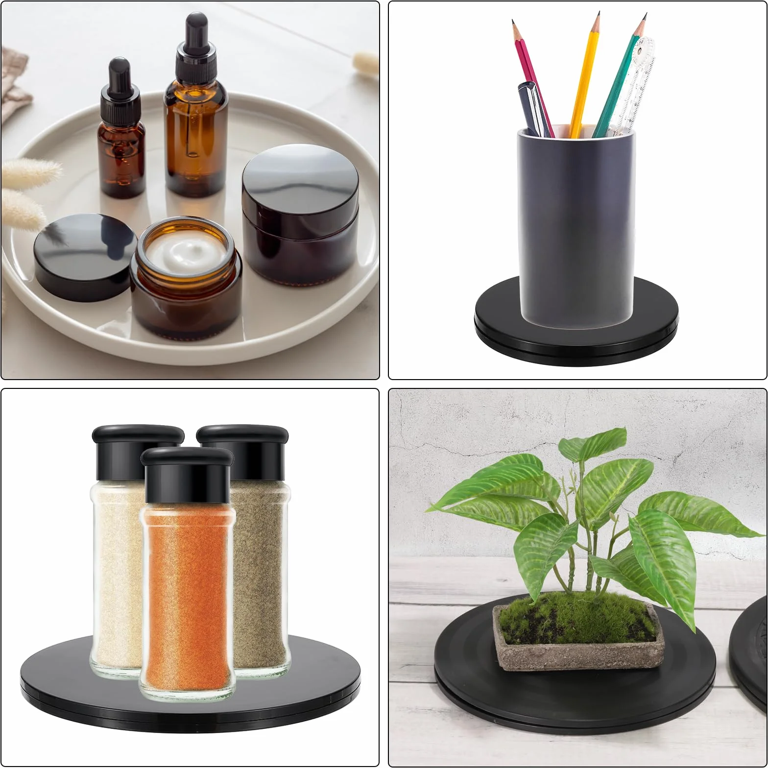 PATIKIL 17,8 cm obrotowa, ciężka podstawka obrotowa, 360˚ obrotowa podstawka Lazy Susan z łożyskami kulkowymi ze stali do obracania modeli, roślin, komputerów, telewizorów, monitorów, biała