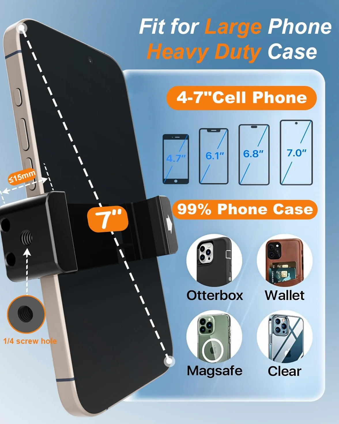 Metalowy uchwyt na telefon samochodowy uchwyt na kubek - stabilny, wytrzymały | Uchwyt na telefon komórkowy z aluminiowym ramieniem do wszystkich telefonów, iPhone 17 16 Pro Max, Galaxy S26, Pixel