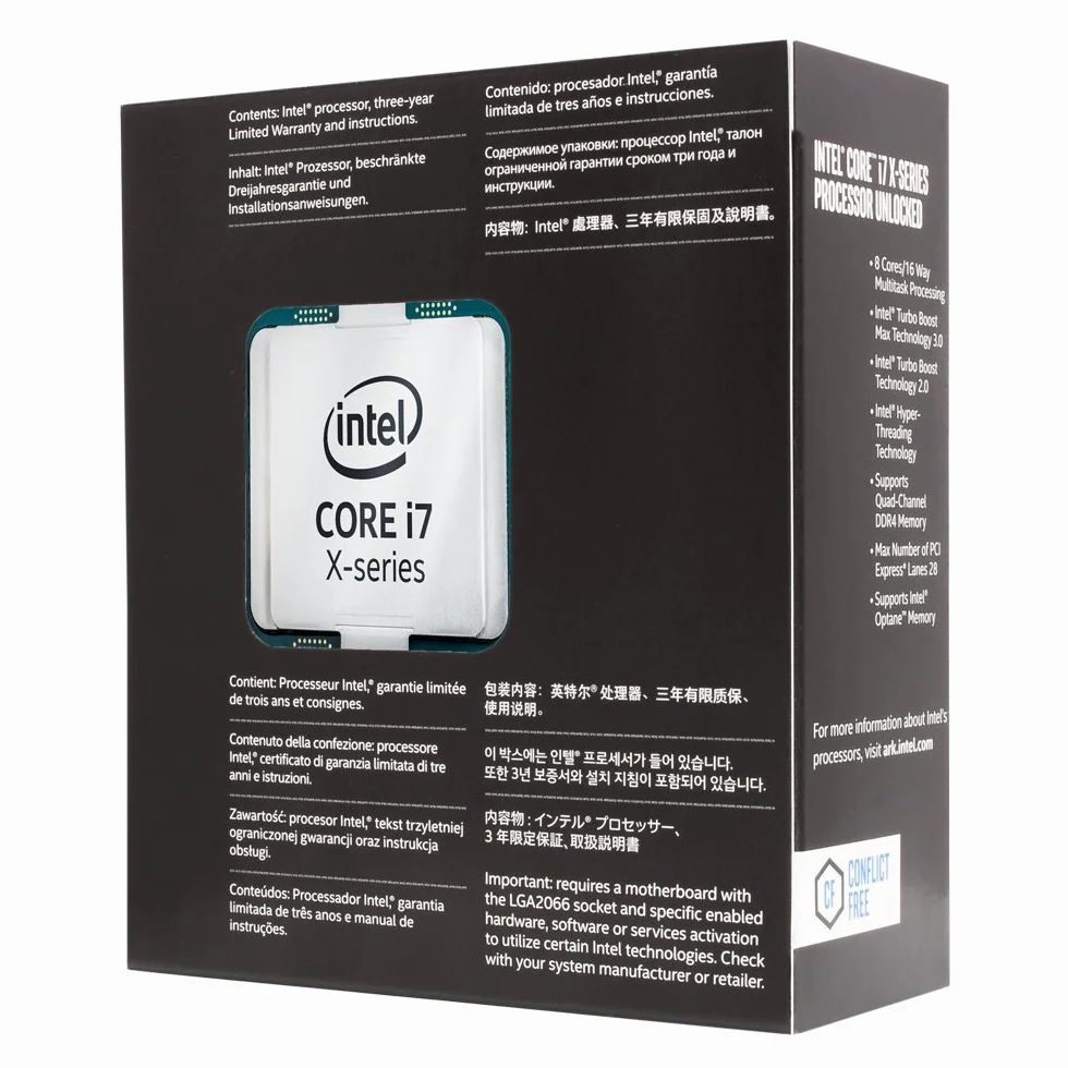 Intel BX80673I77820X Core i7-7820X 3,6 GHz 11 MB L3 pudełko procesora