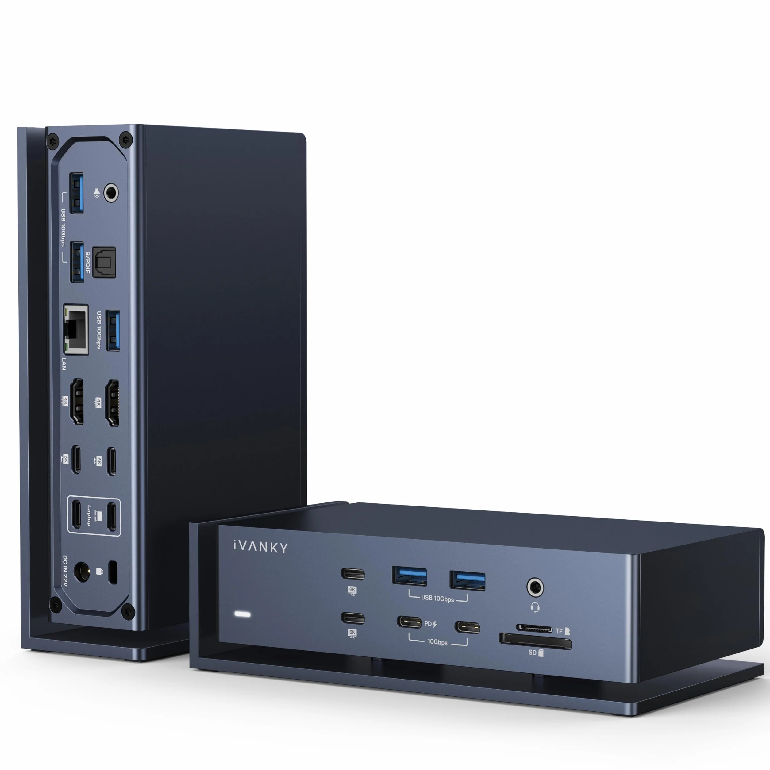 iVANKY FusionDock Max 1 Compatible with Thunderbolt 4, 20-in-1 Quad 6K@60Hz Monitor Docking Station, 40Gbps Dock for MacBook M1/M2/M3 Pro/Max, 2HDMI 2.0, 96W PD, 10Gbps 5*USB-A, 2*USB-C, 2.5GbE, SD/TF