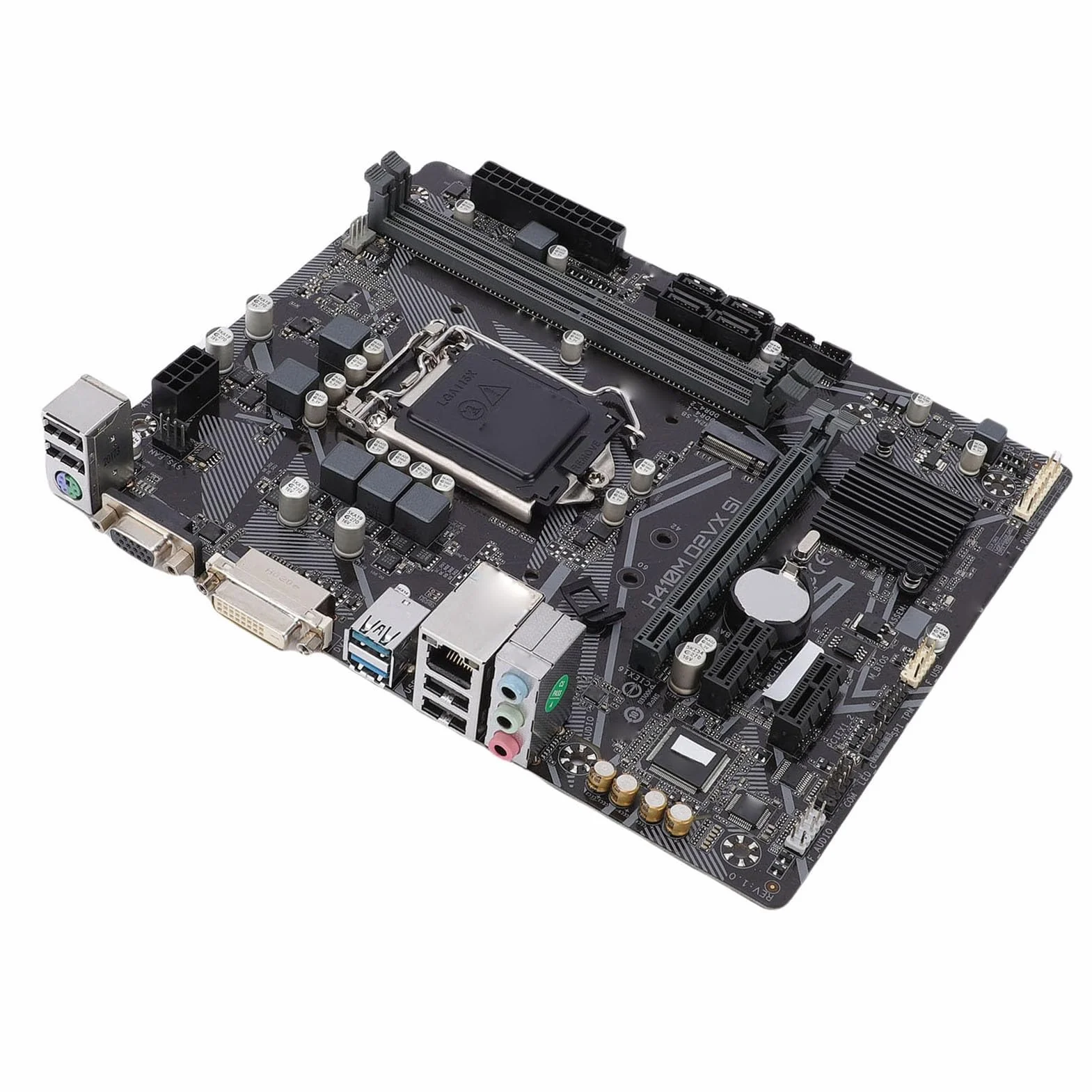 Generic Płyta Główna M-ATX H410M-D2VX-SI do Komputerów Stacjonarnych z Gniazdami PCI-E Pasuje do Procesora CPU 10. Generacji dla Entuzjastów Gier