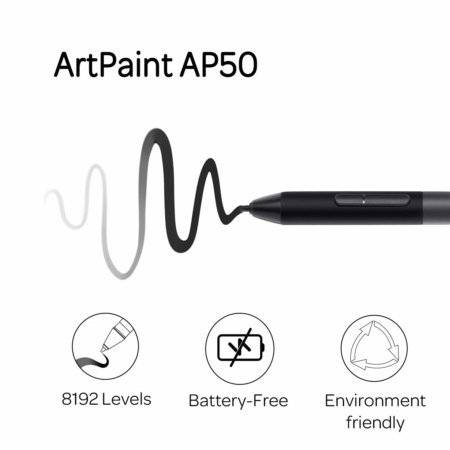 GAOMON ArtPaint AP50 rysik bezbateryjny z 8192 poziomami nacisku pióra do PD1161/PD1220/PD1320/PD1561/PD156Pro