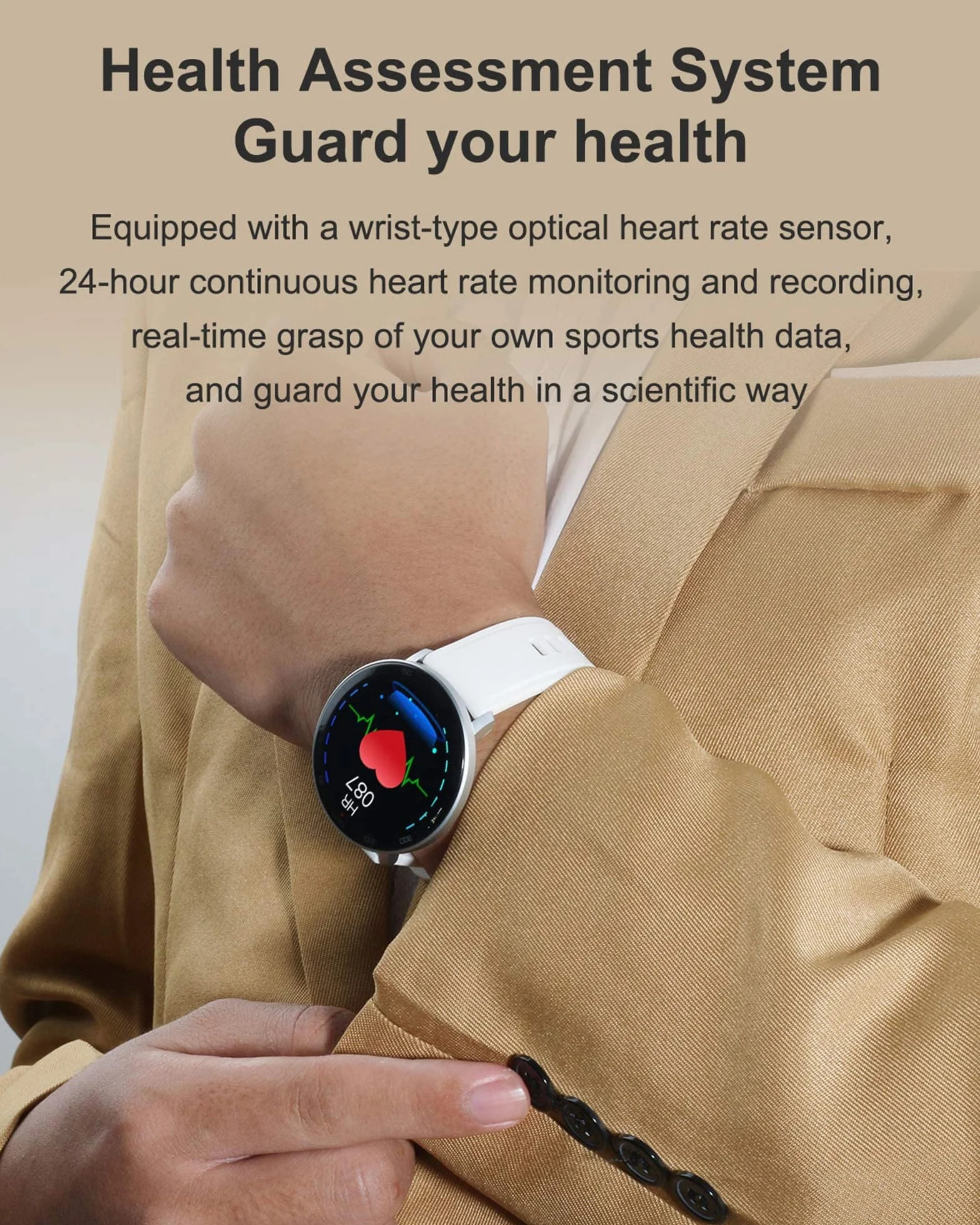 Inteligentny zegarek dla mężczyzn Kobiety Monitory fitness z monitorem tętna Smartwatch z powiadomieniem o wiadomości IP67 Wodoodporny monitor ciśnienia krwi Zegarek sportowy Różowy (biały) little