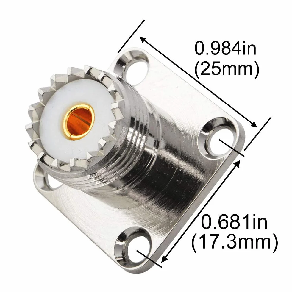 UHF żeńska wtyczka SO239 4 otwory panel podwozie uchwyt kołnierz lutowniczy RF koncentryczny adapter złącza koncentrycznego do PL259 wtyczka męska zestaw 2