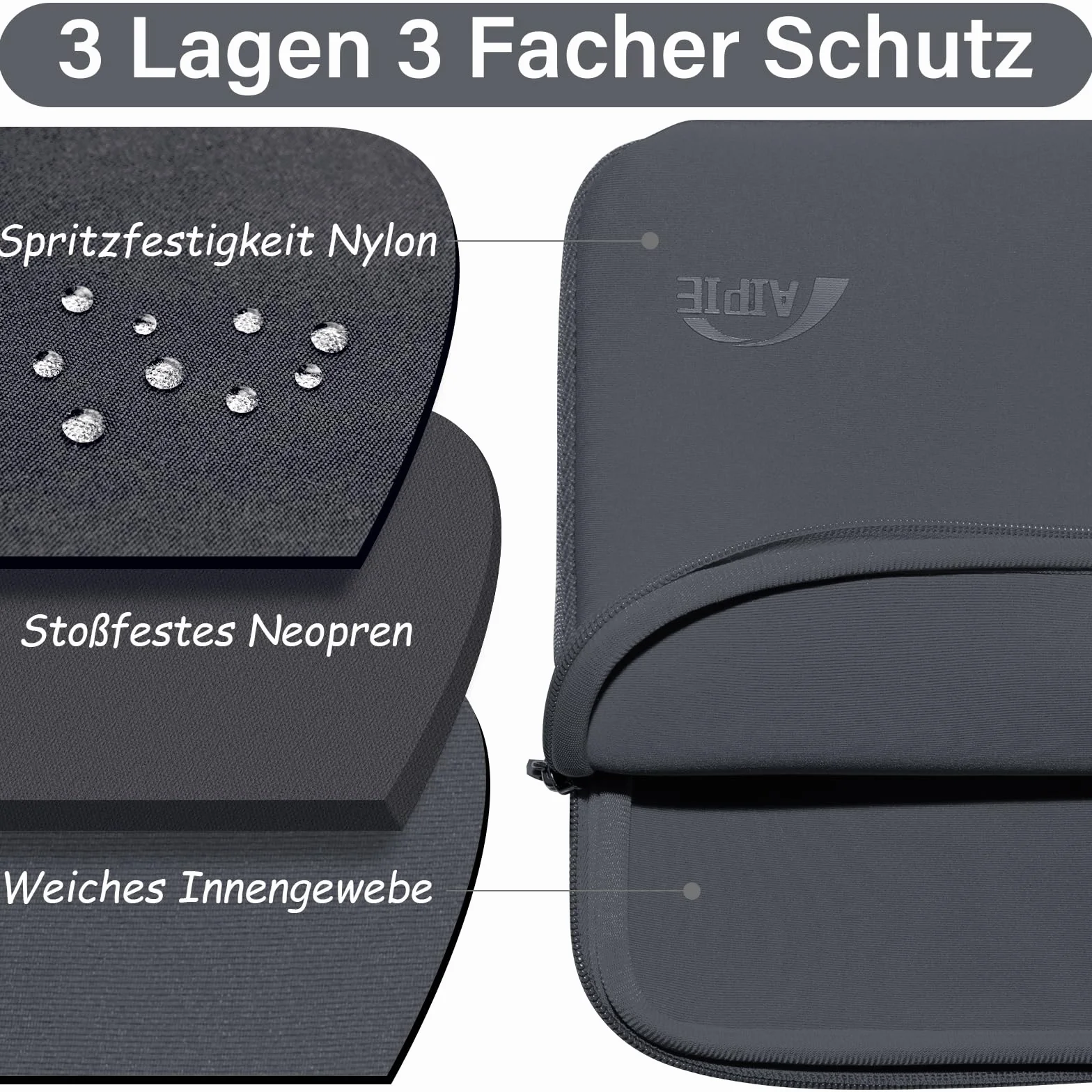Etui ochronne na laptopa 16 cali z neoprenu szary kompatybilne z Acer ASUS Dell Lenovo Microsoft HP