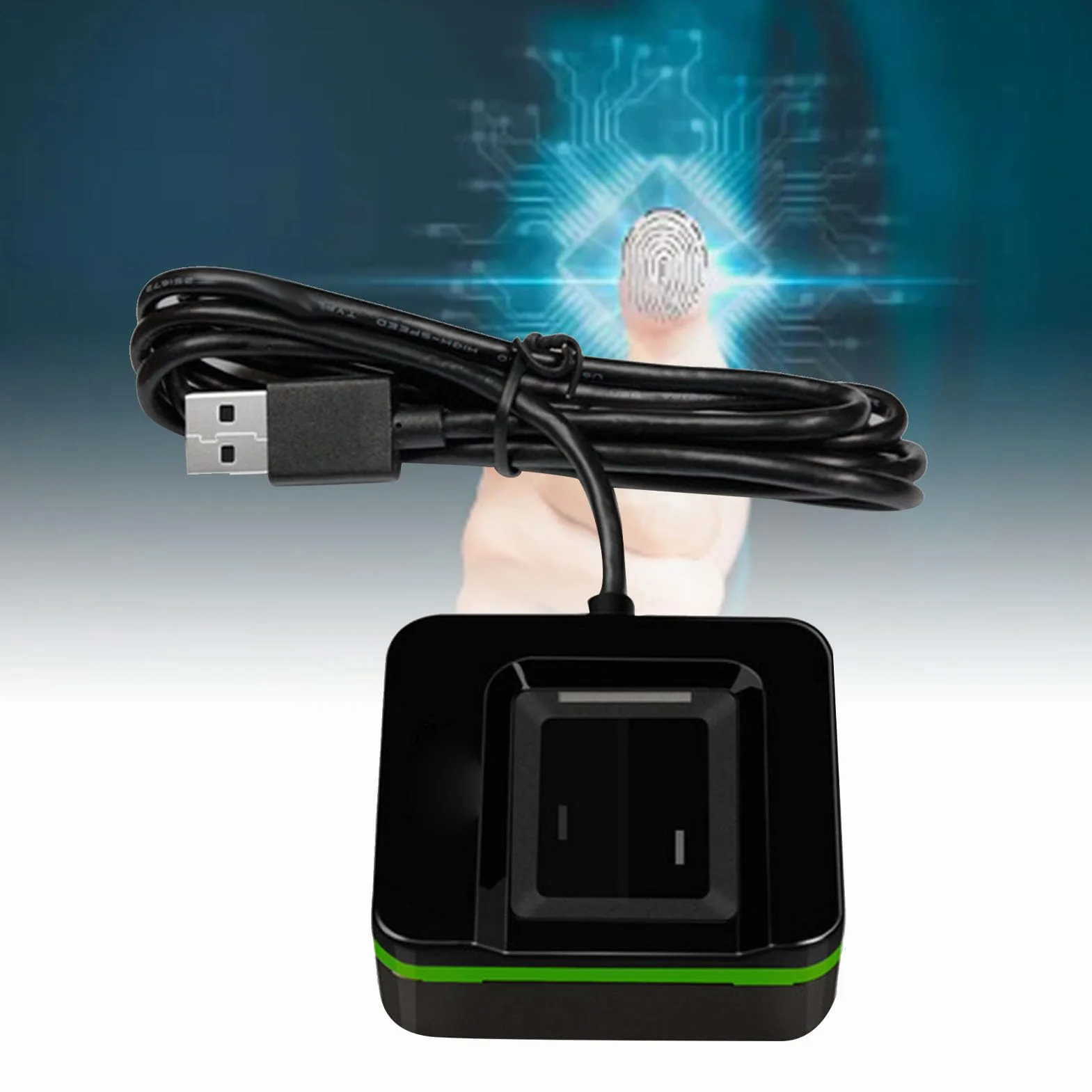 Biometryczny Czytnik Linii Papilarnych, Czytnik Linii Papilarnych USB z Kablem 5,9FT do Komputera PC, Niskie Rozpoznawanie Błędów, łatwa Konfiguracja (ZKLIVE20R)