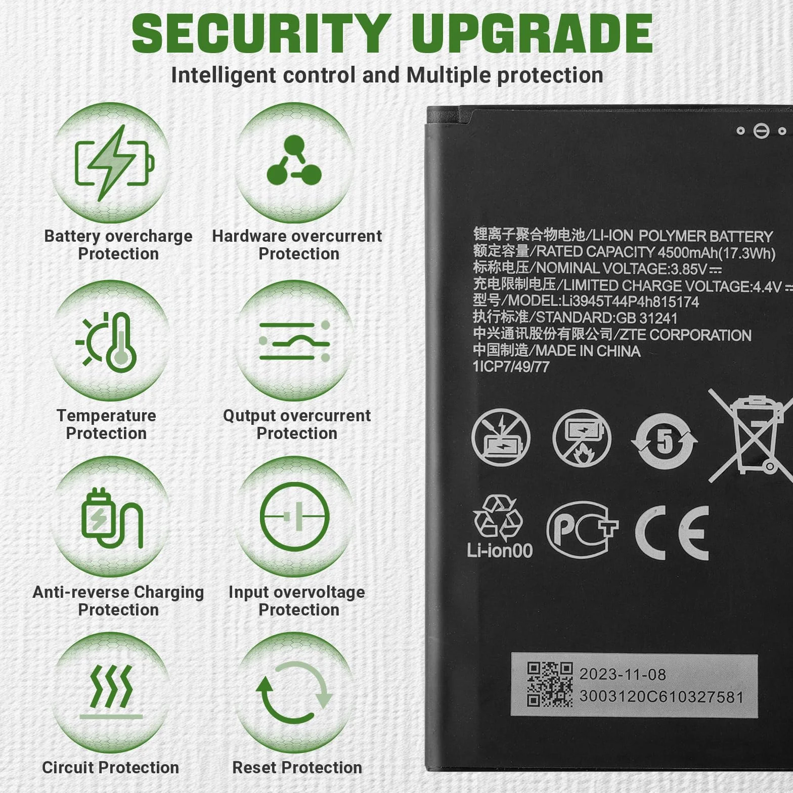 Akumulator zastępczy Li3945T44P4h815174 kompatybilny z MU5001 5G Telstra Portable WiFi Router bateria zamienna z zestawem narzędzi naprawczych