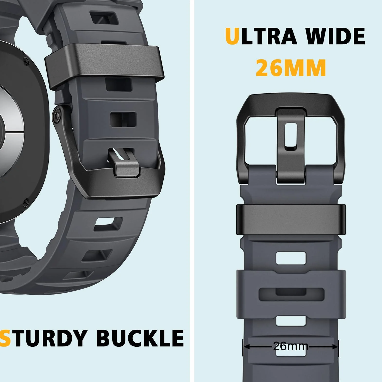 HITZEE Paski sportowe kompatybilne z zegarkiem Samsung Galaxy Watch dla mężczyzn, wodoodporny silikonowy pasek sportowy kompatybilny z Galaxy Watch