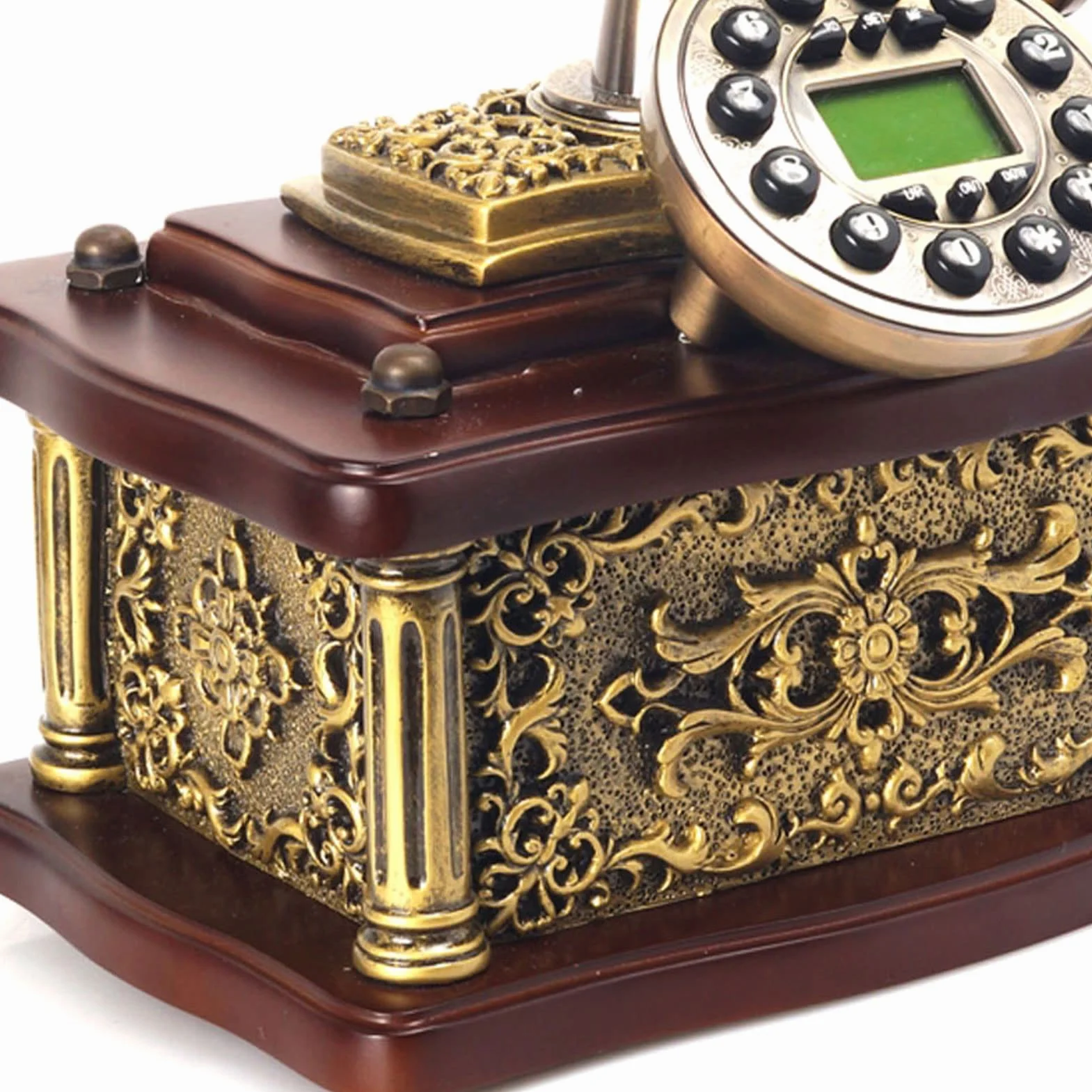 WangXLDD Telefon vintage antyczny telefon biurowy, klasyczny telefon przewodowy z przyciskiem z wyświetlaczem LCD, do domu, biura, hotelu, dekoracja