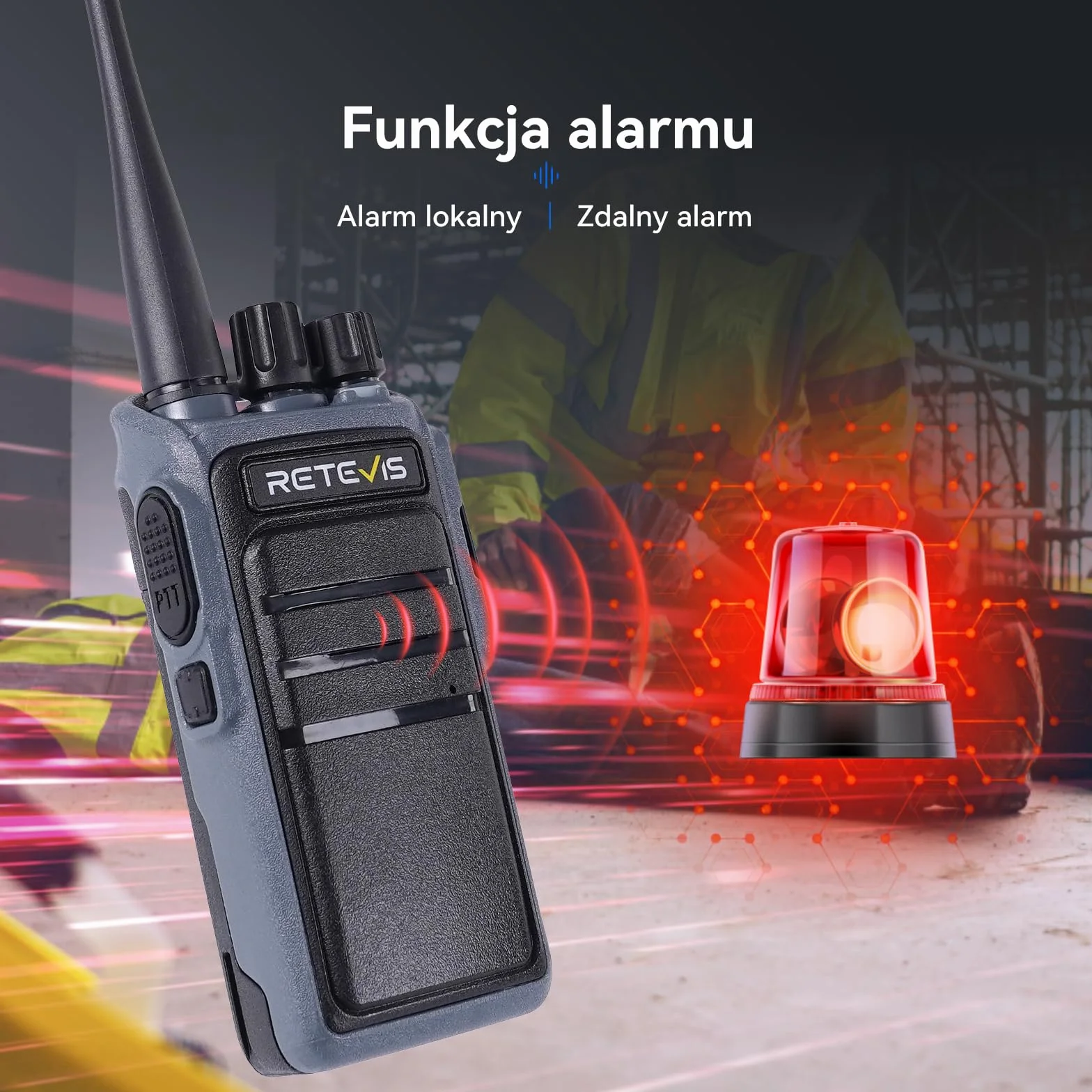 Retevis C64 Walkie Talkies Dwupasmowe krótkofalówki dalekiego zasiegu, Inteligentne Rozpoznawanie Głosu, Redukcja Szumów, Przenośne Radio ze Słuchawkami do Restauracji, Hoteli (Czarne, 4 szt)