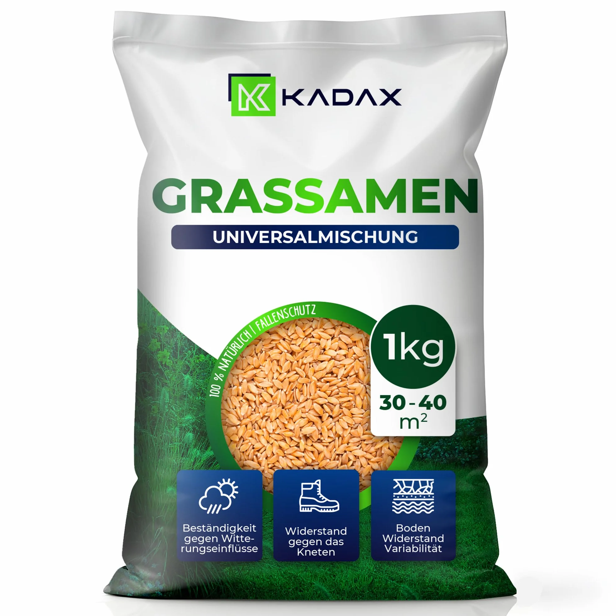 KADAX nasiona trawnika, nasiona trawy, trawa uniwersalna, mieszanka traw, nasiona trawy, nasiona, mieszanka nasion trawy, nasiona na solidny i estetyczny trawnik (1 kg)